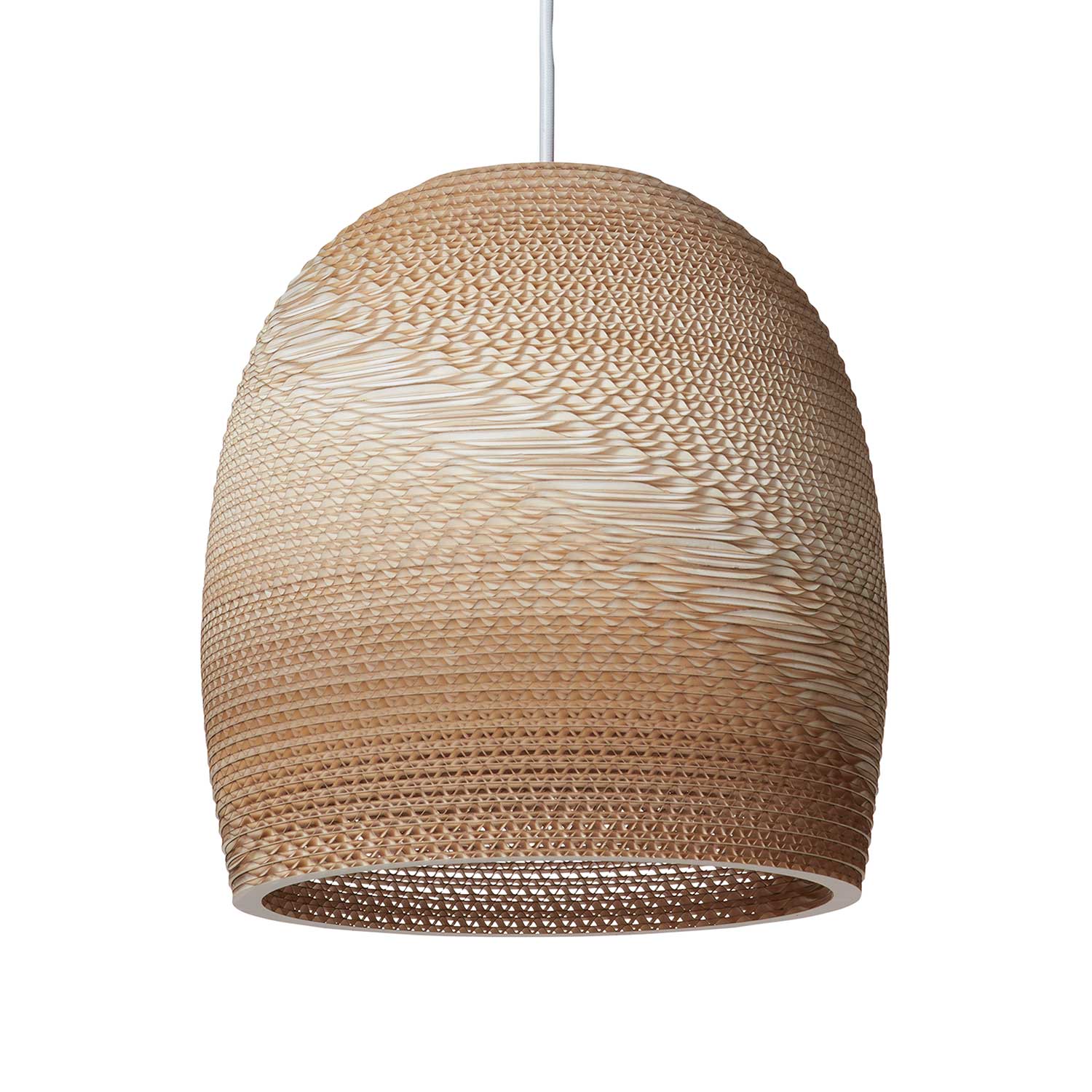 Scraplights Bell - дизайнерская подвесная лампа в форме колокольчика из переработанного картона
