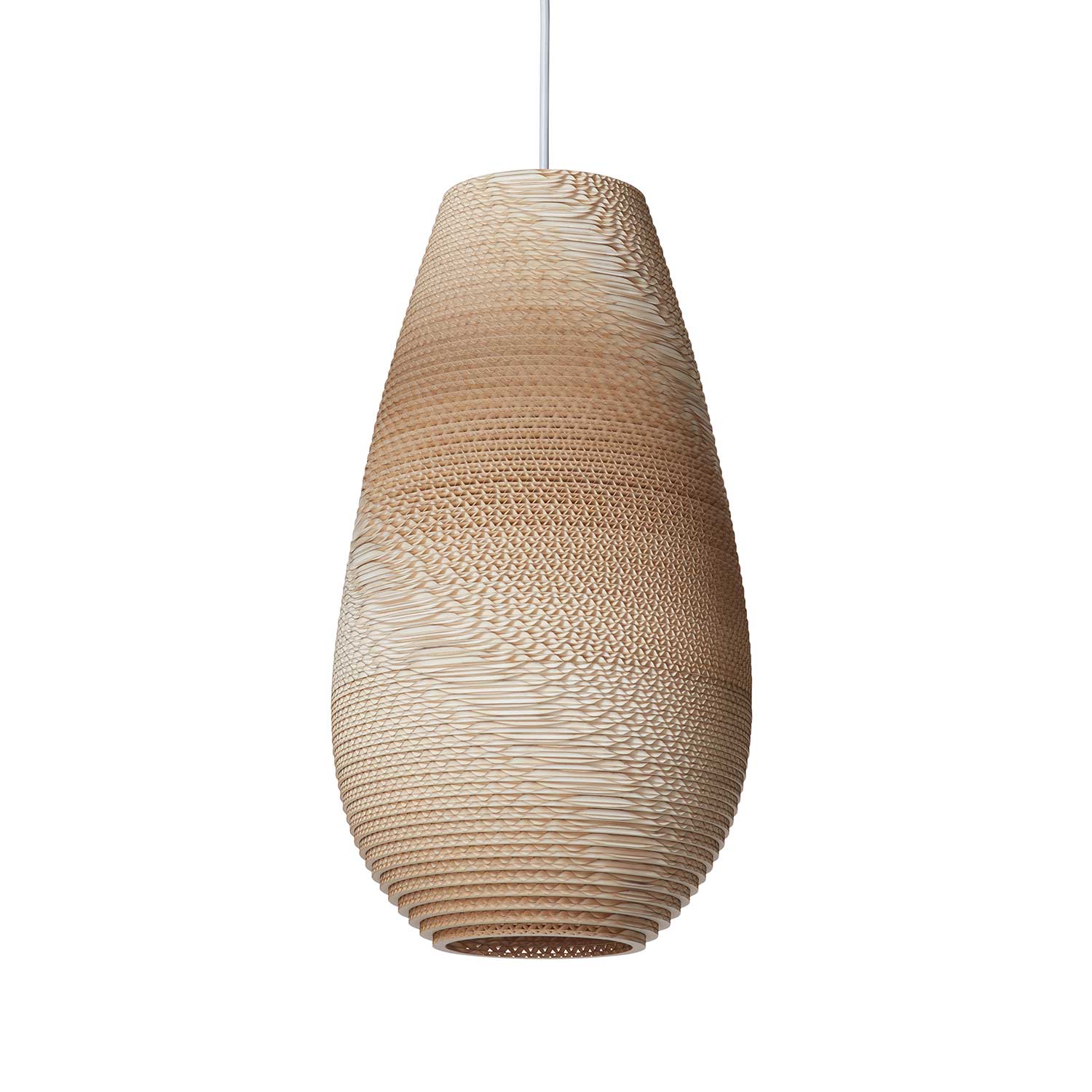 Scraplights Drop - Lámpara colgante blanca de diseño en cartón para salón