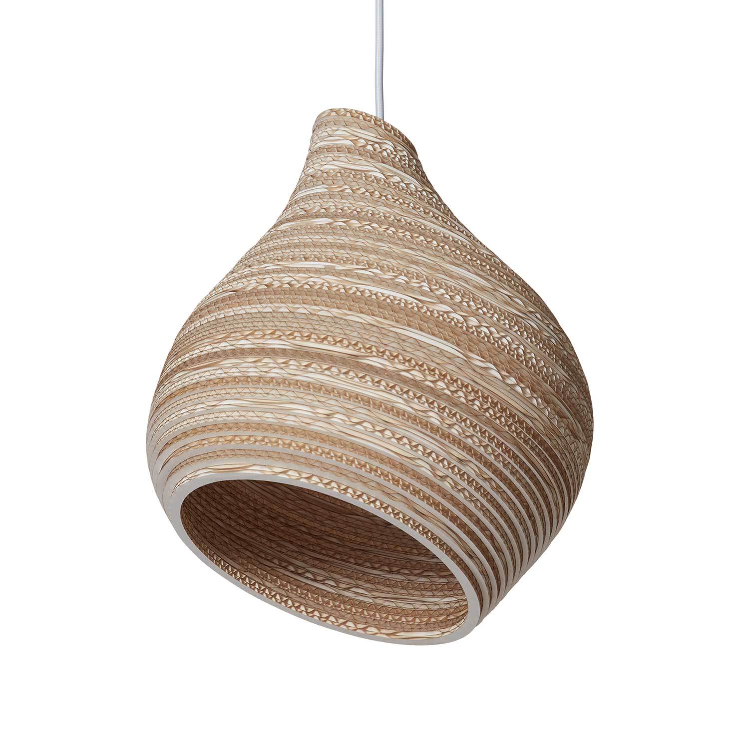 Scraplights Hive - White organic design suspension lamp in cardboard