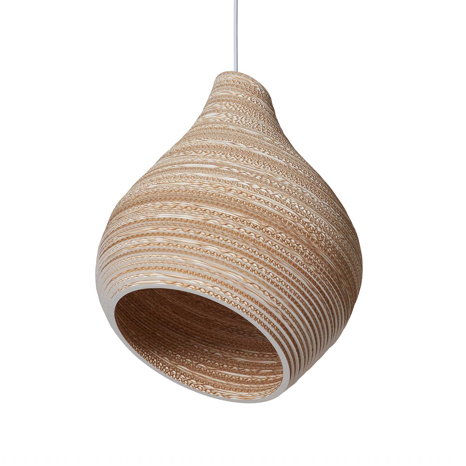 Scraplights Hive - White organic design suspension lamp in cardboard