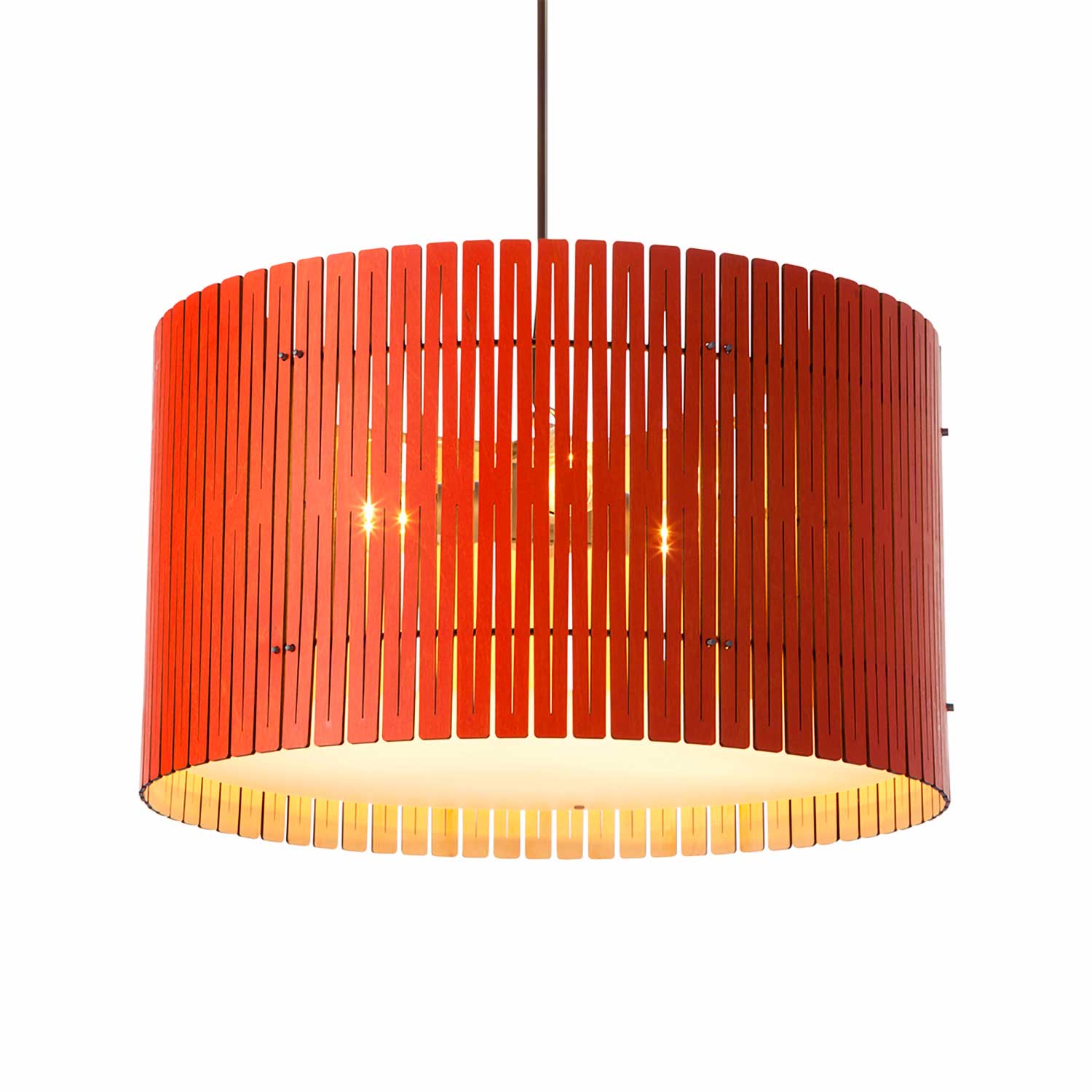 Kerflights Drum - Подвесной светильник из дерева в дизайнерском стиле для гостиной