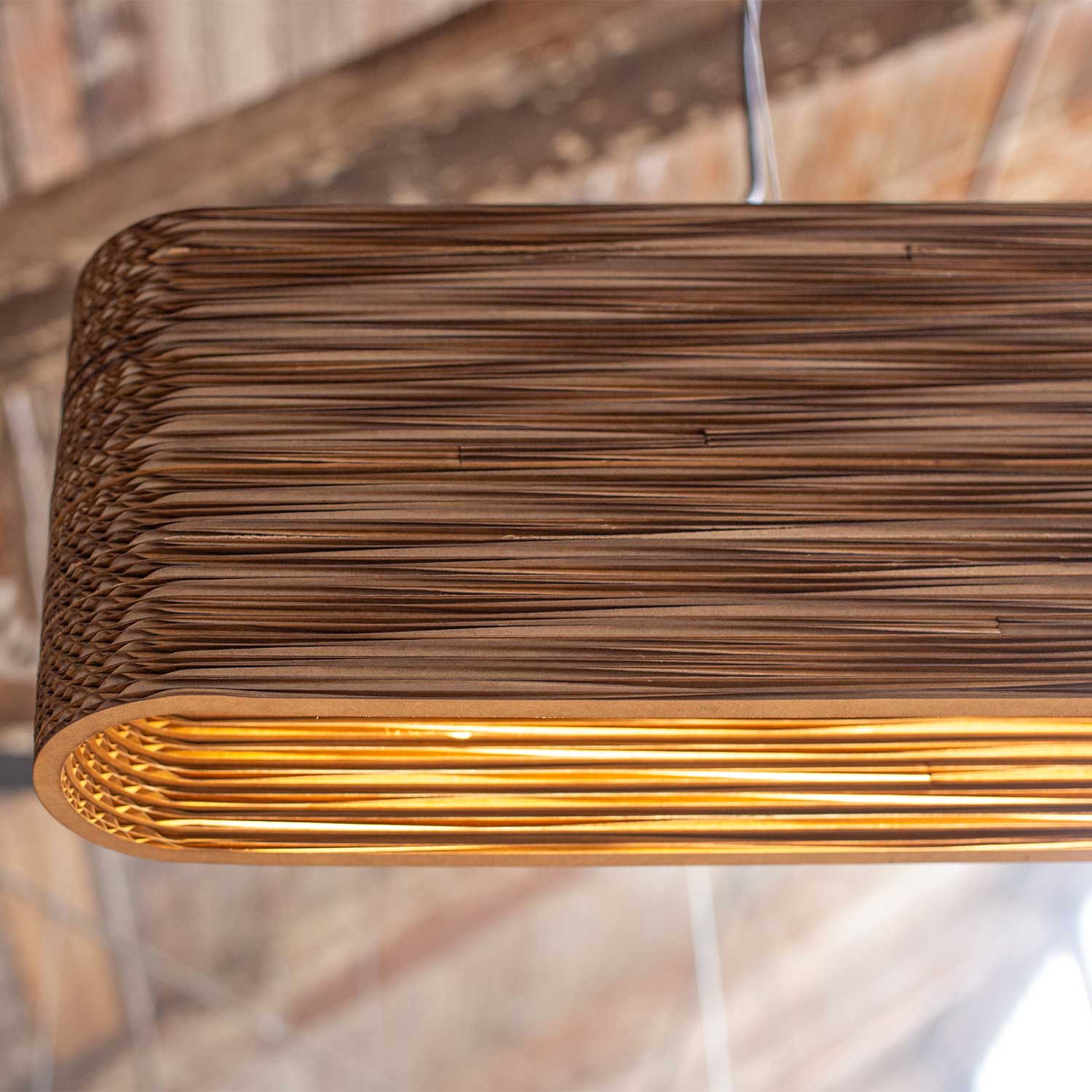 Hewn - Lámpara colgante LED de cartón para comedor de diseño