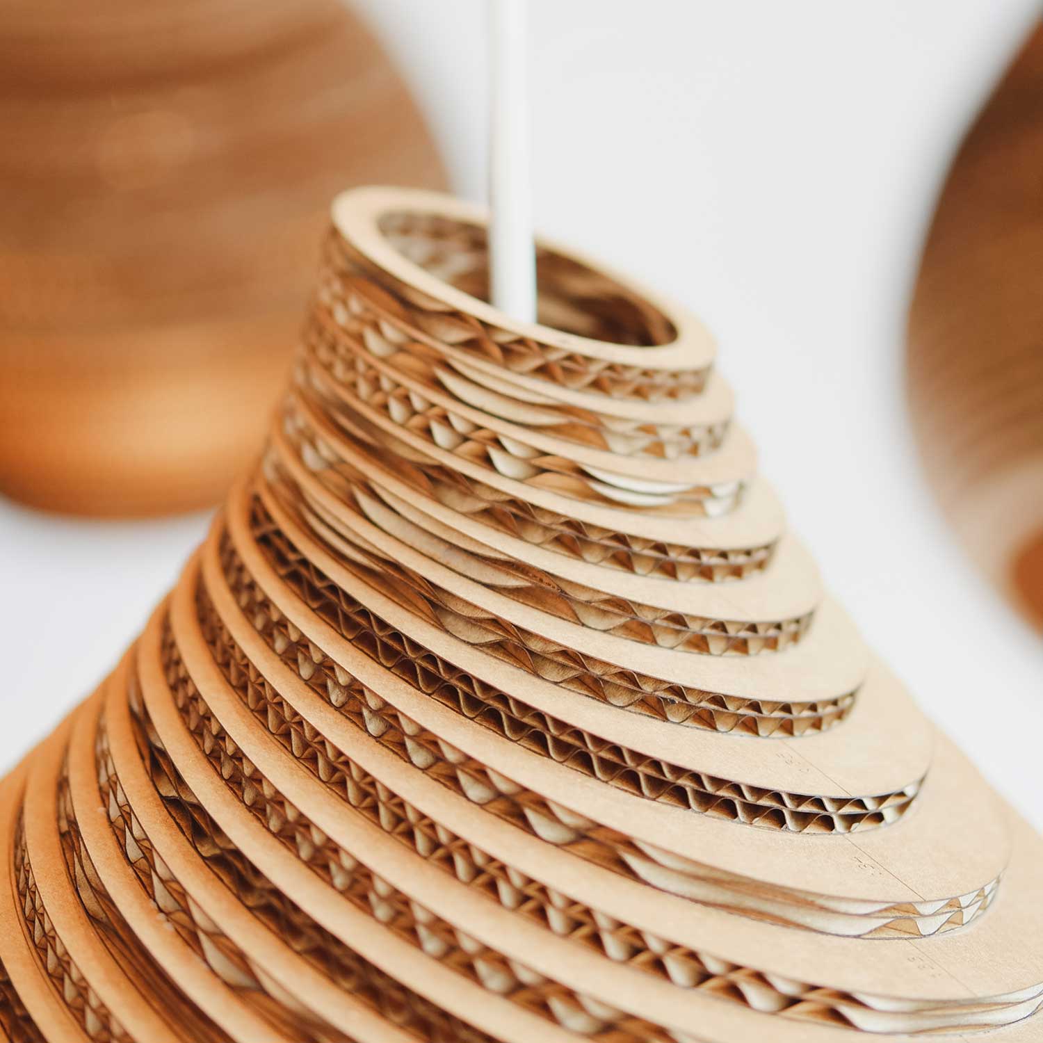 Scraplights Hive - White organic design suspension lamp in cardboard