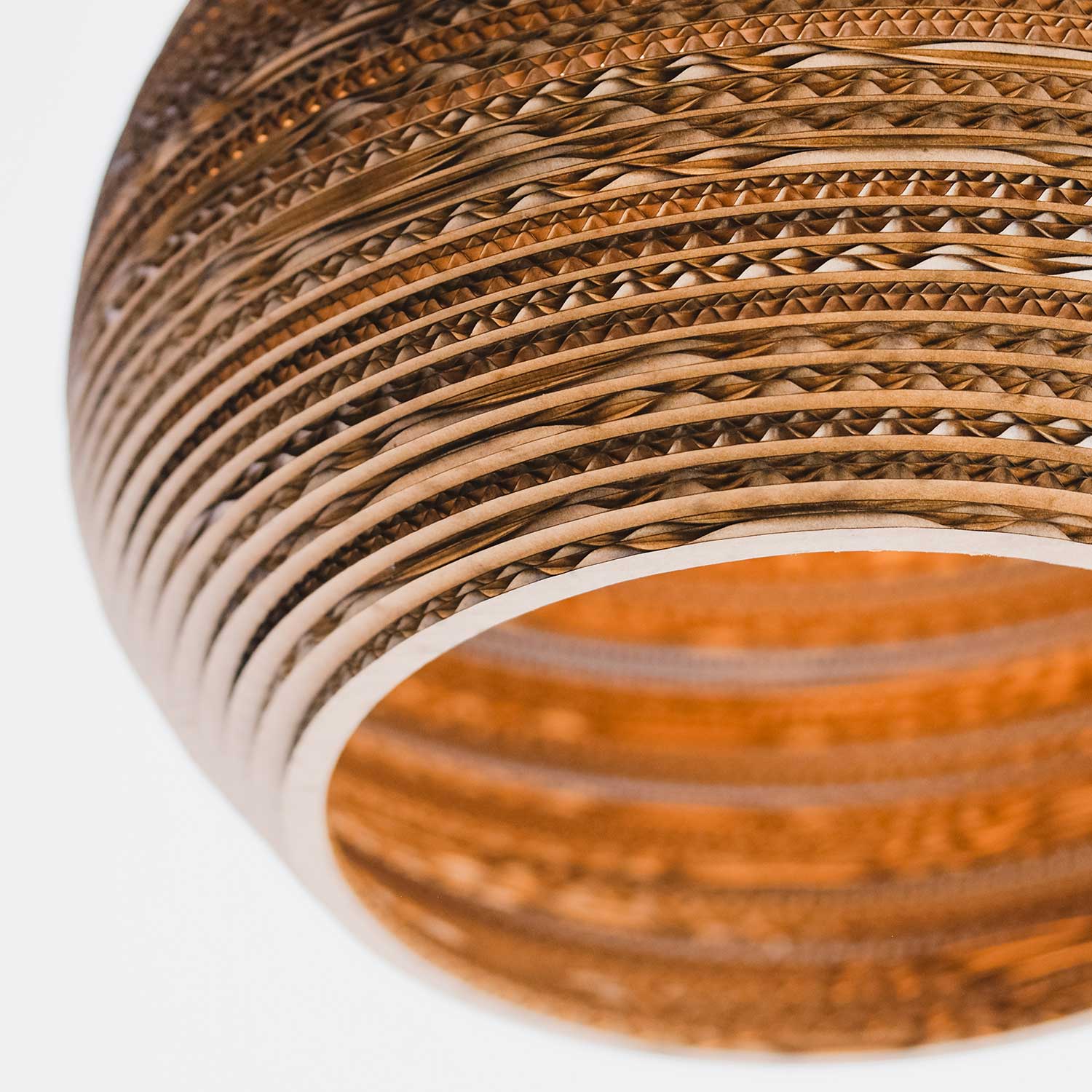 Scraplights Hive - White organic design suspension lamp in cardboard