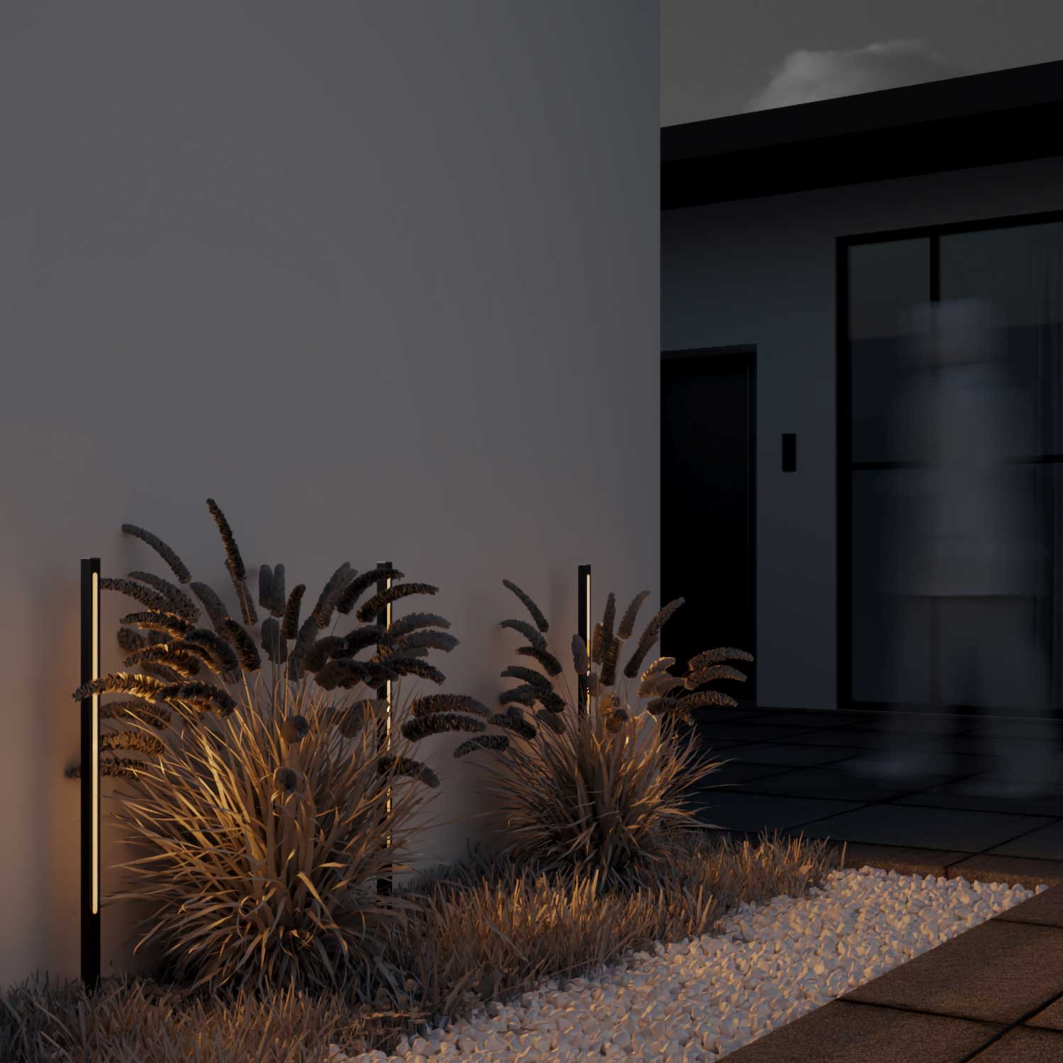 Pole - Poteau LED sur piquet pour jardin moderne extérieur