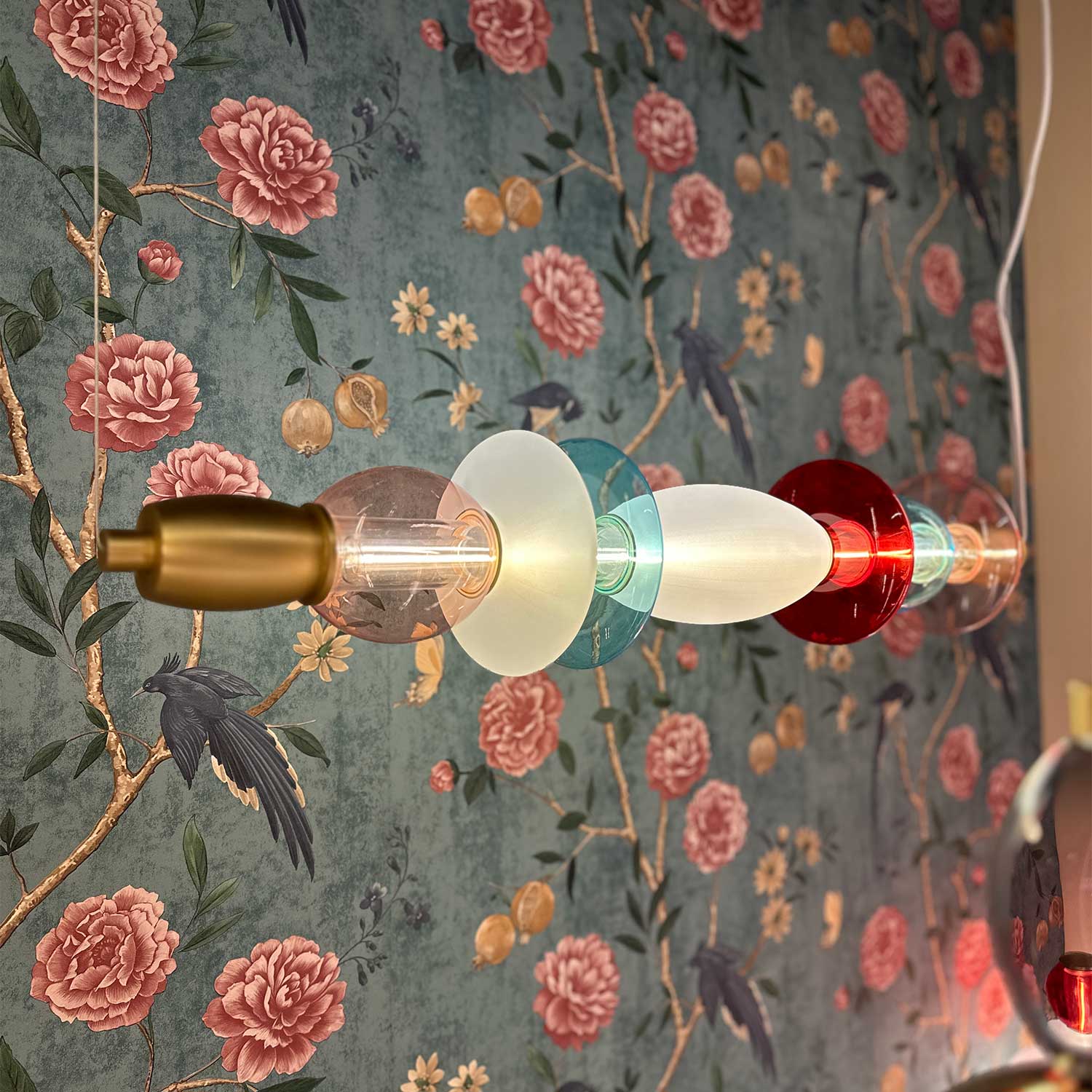 Léonor - LED tube pendant light in colored glass design