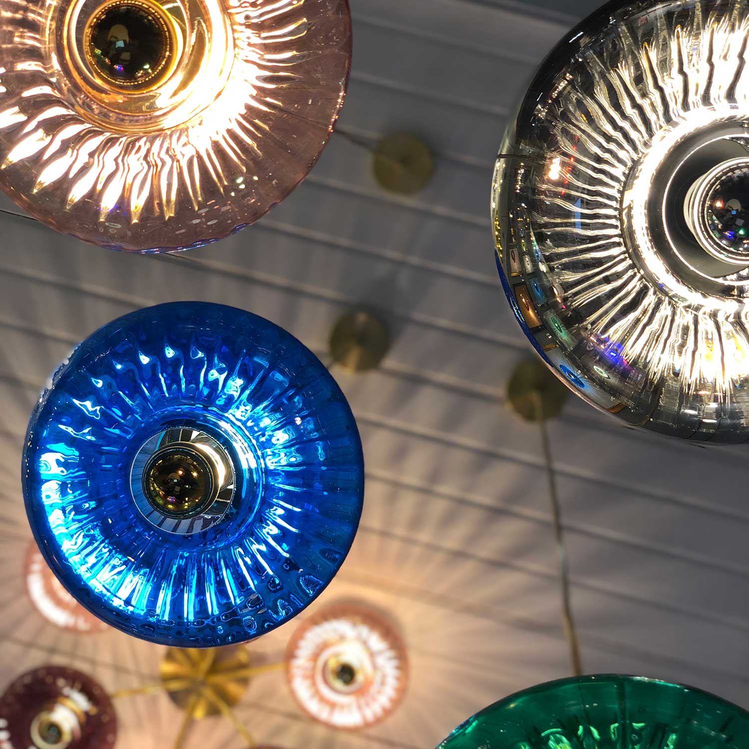 Grace - Colored glass art deco design pendant light