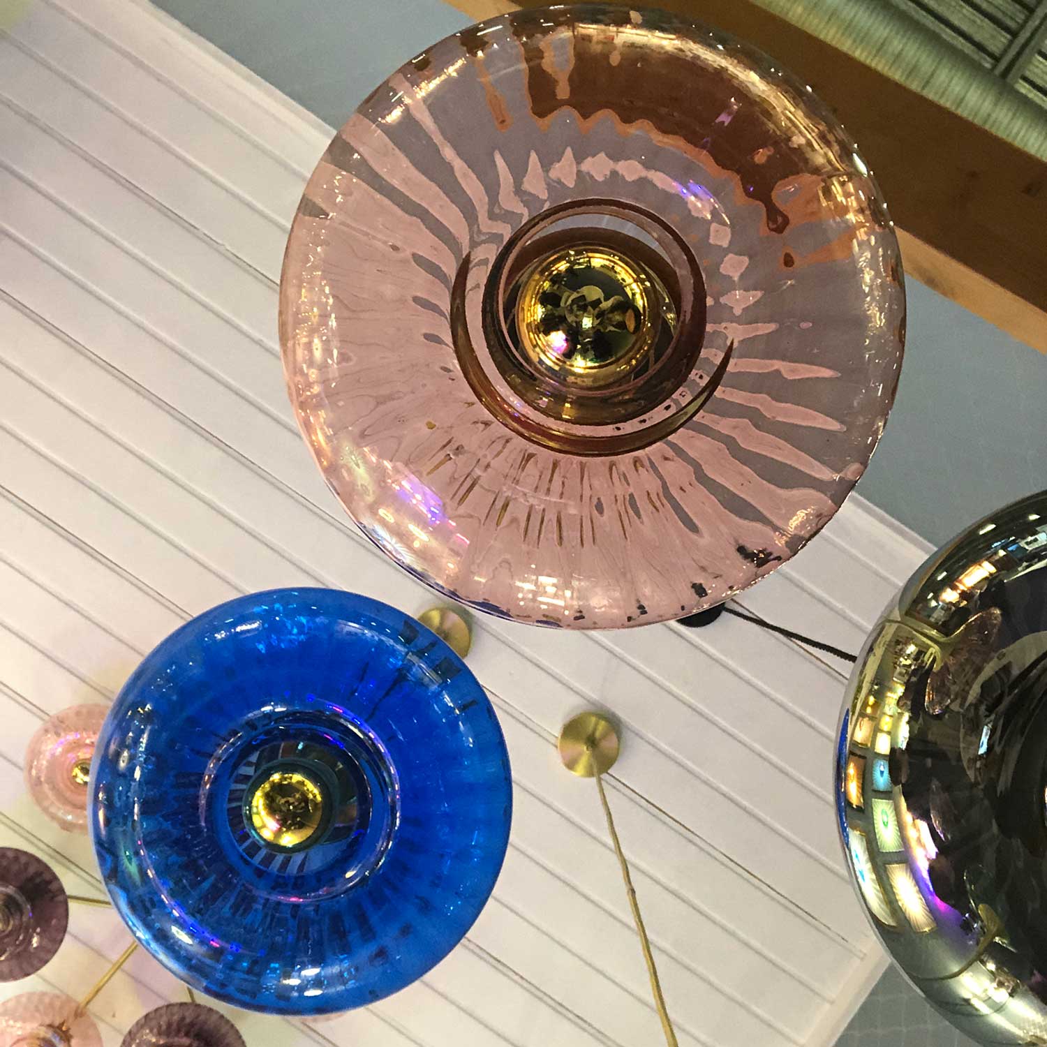 Grace - Colored glass art deco design pendant light