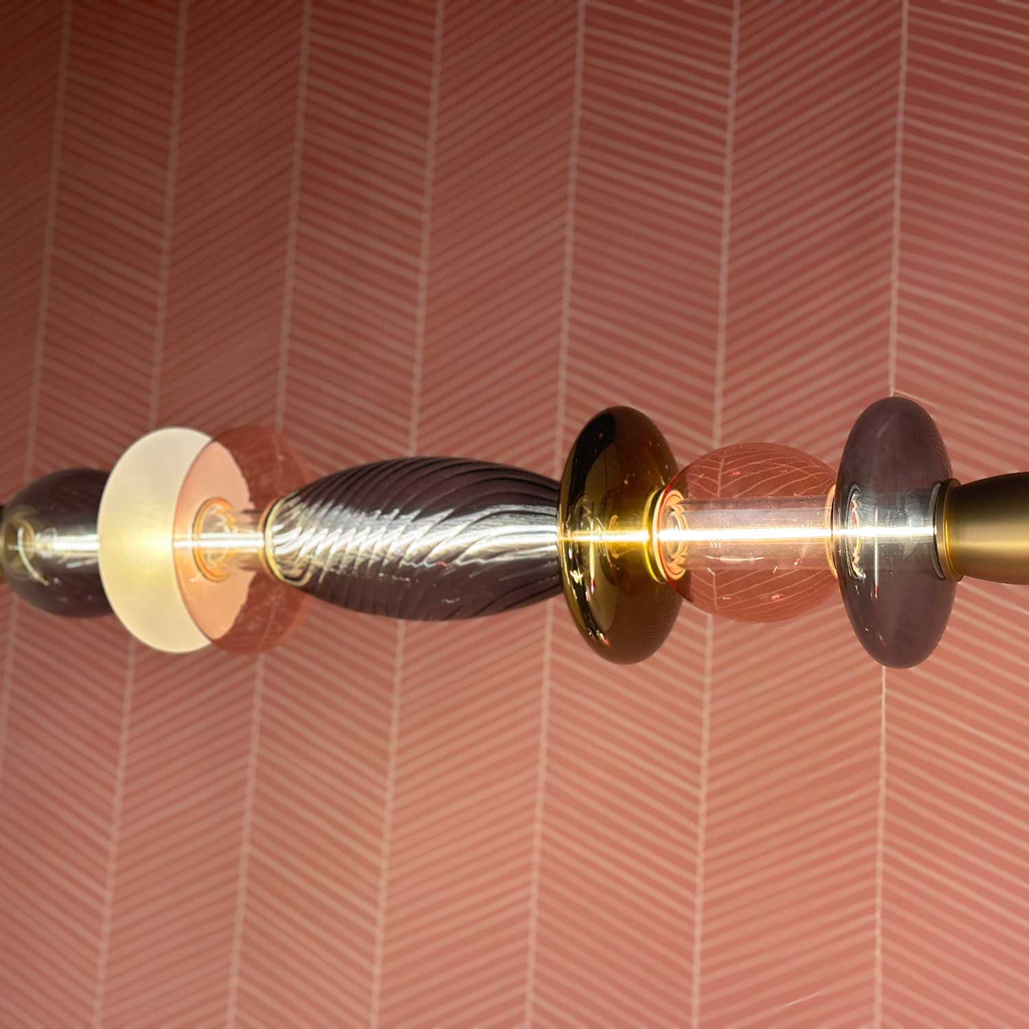 Léonor - LED tube pendant light in colored glass design