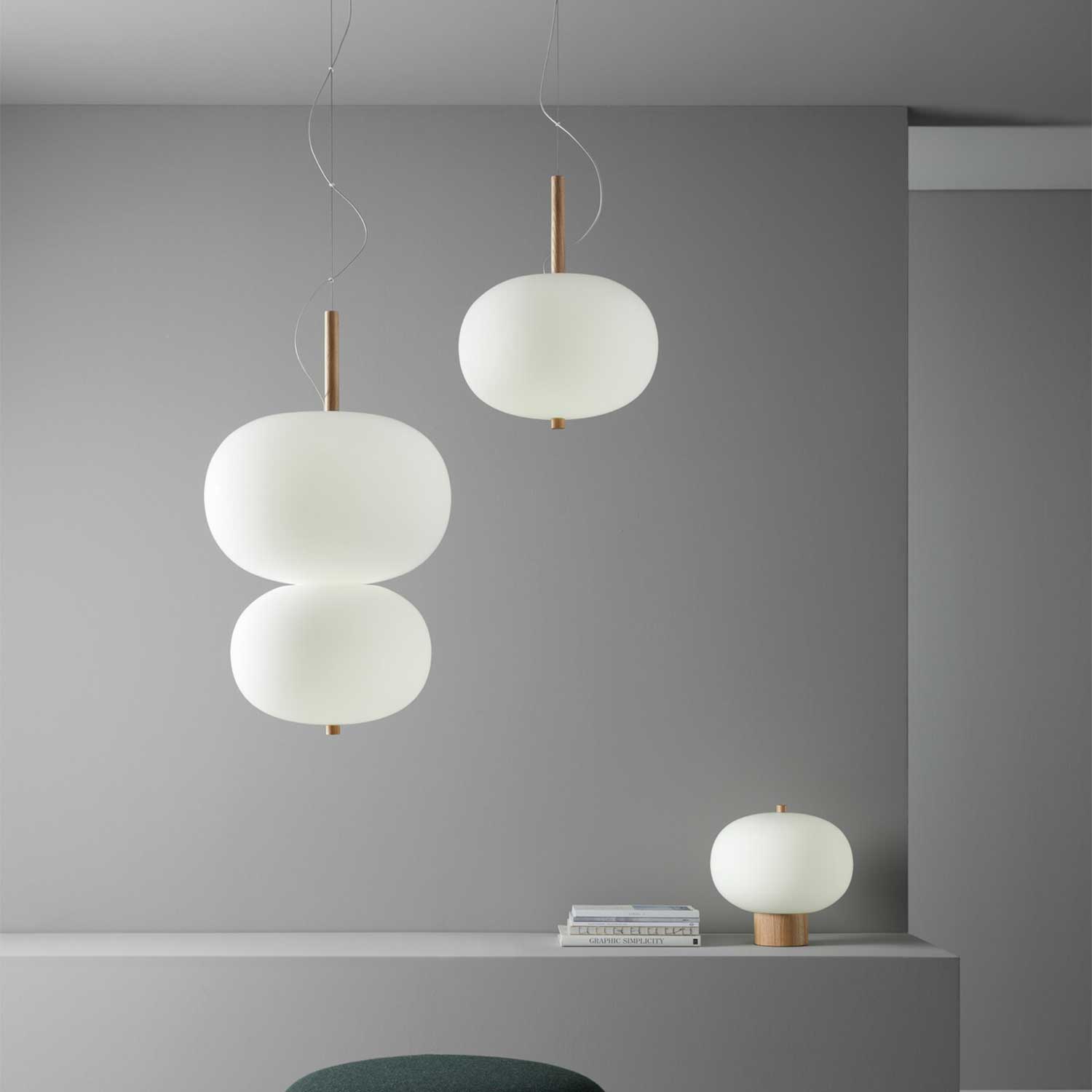 Ilargi - Lámpara colgante LED de vidrio diseño moderno para cocina