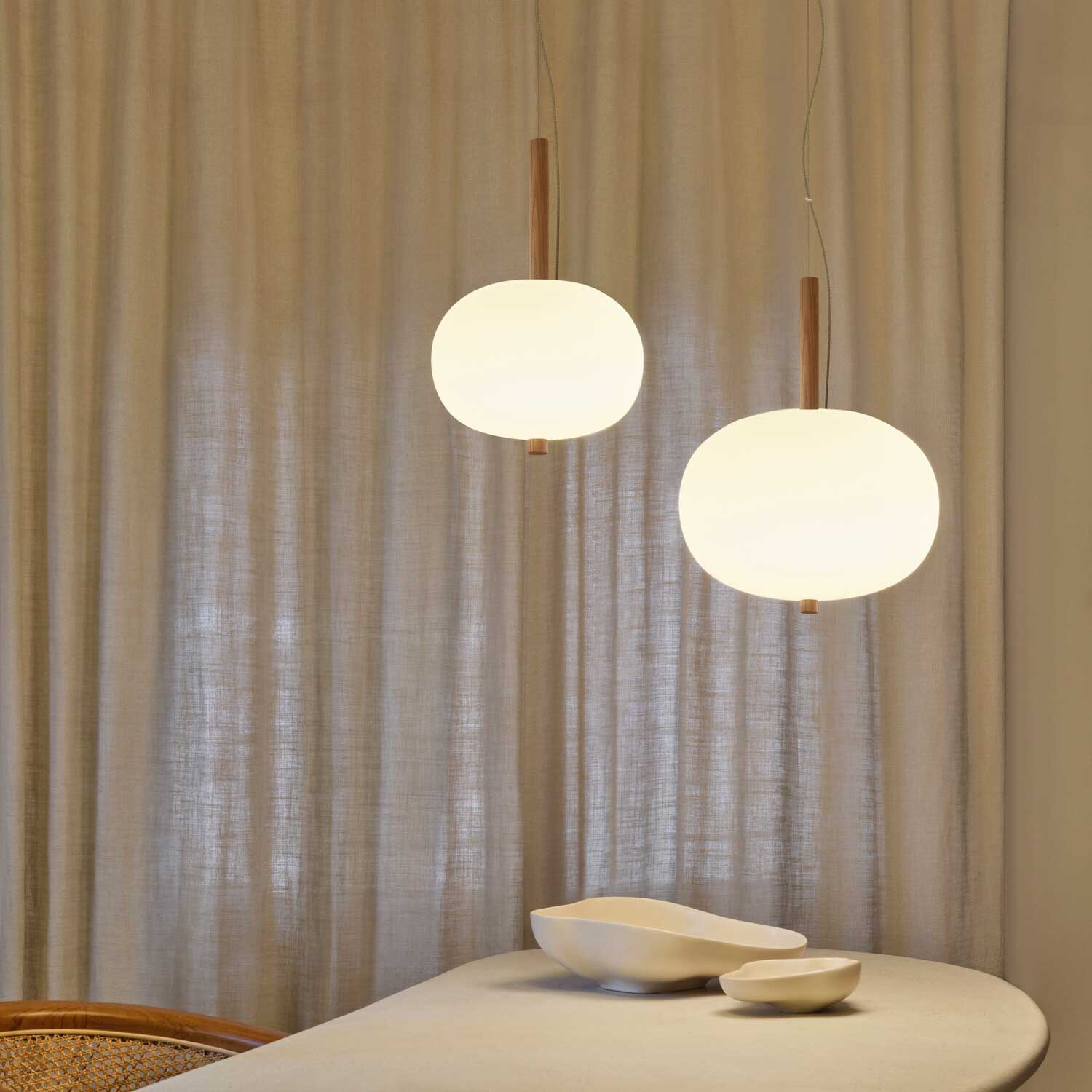 Ilargi - Lámpara colgante LED de vidrio diseño moderno para cocina