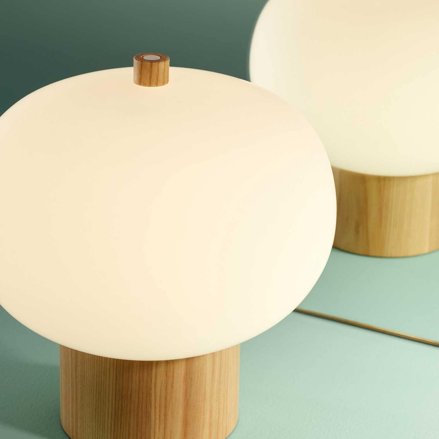 Ilargi - LED bedside lamp in glass with design for bedroom