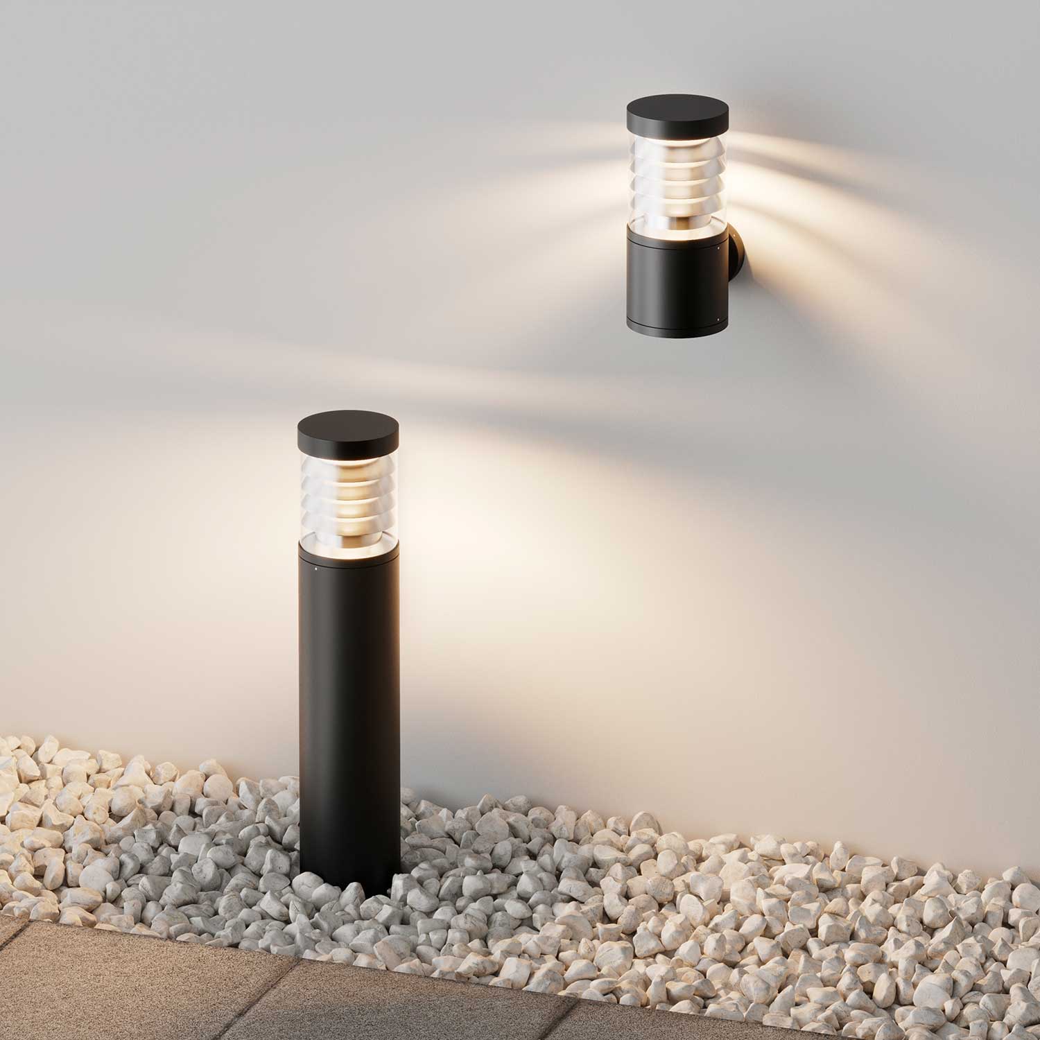 Spir - Aplique de pared led exterior estilo industrial