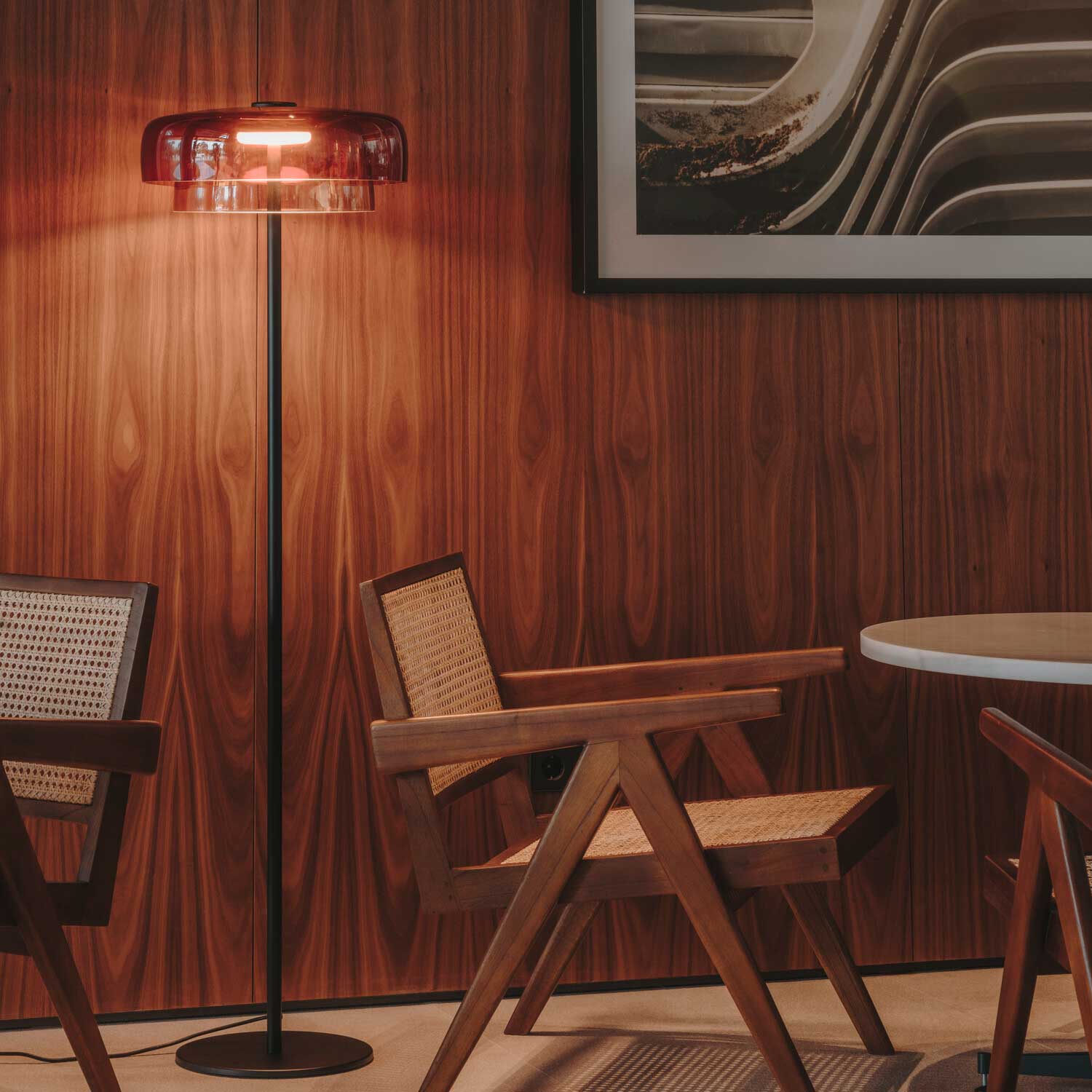 Levels 2 - LED floor lamp in glass design for bedroom