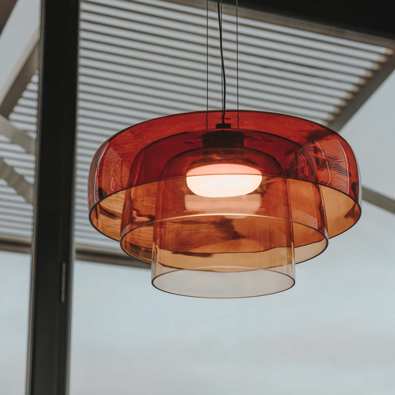 Levels 3 - Designer glass suspension for living room