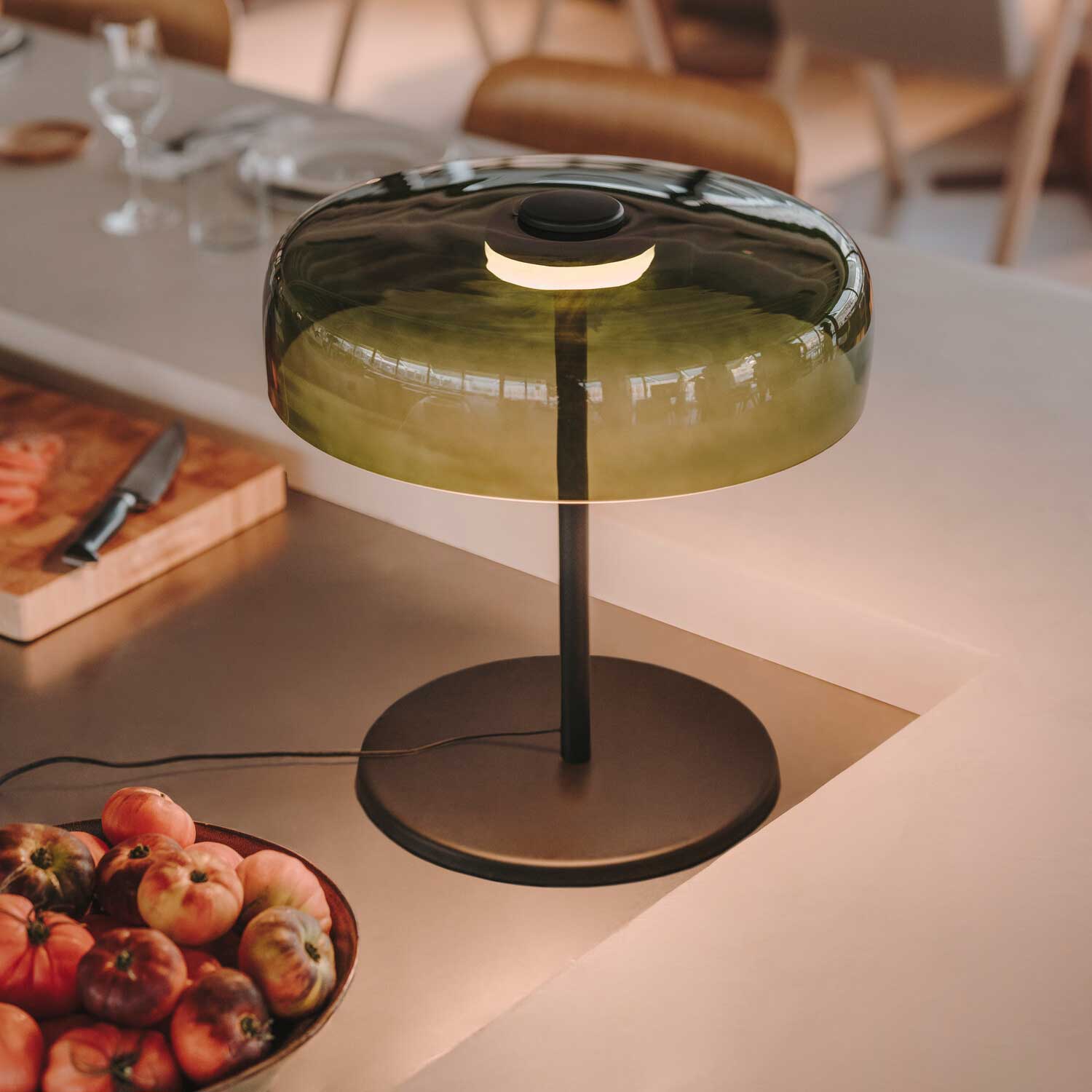 Levels 1 - Lampe de chevet LED en verre design pour chambre