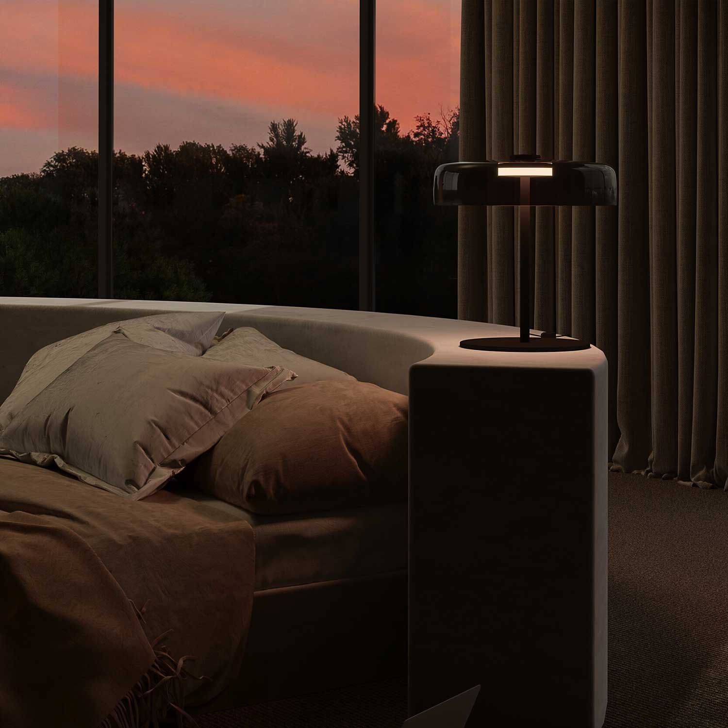 Levels 1 - LED bedside lamp in glass design for bedroom