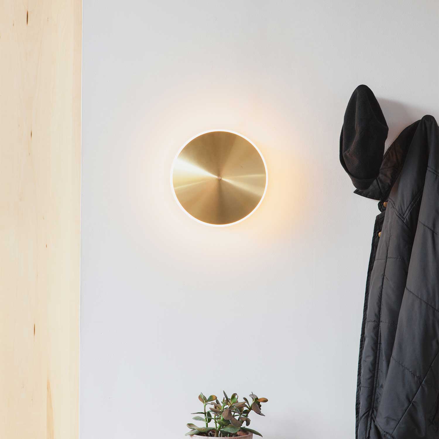 Chrona Aplique10 - Aplique de pared dorada redonda para dormitorio moderno