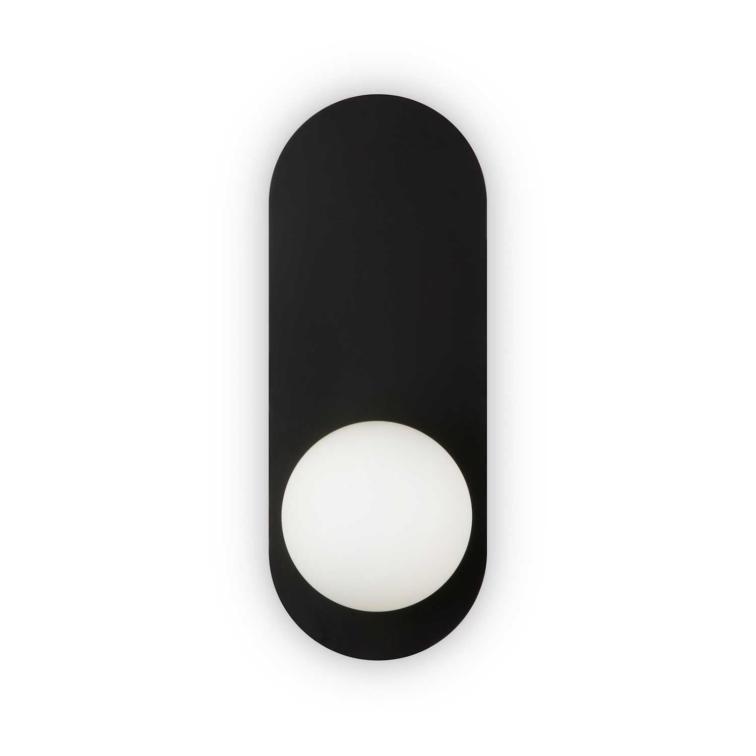Bao - Applique murale acier et boule en verre moderne