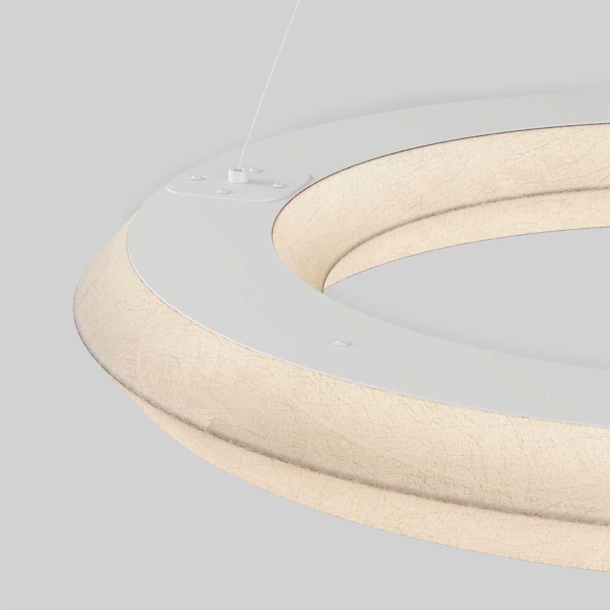 Seda - Suspension LED en tissu et métal, style japandi