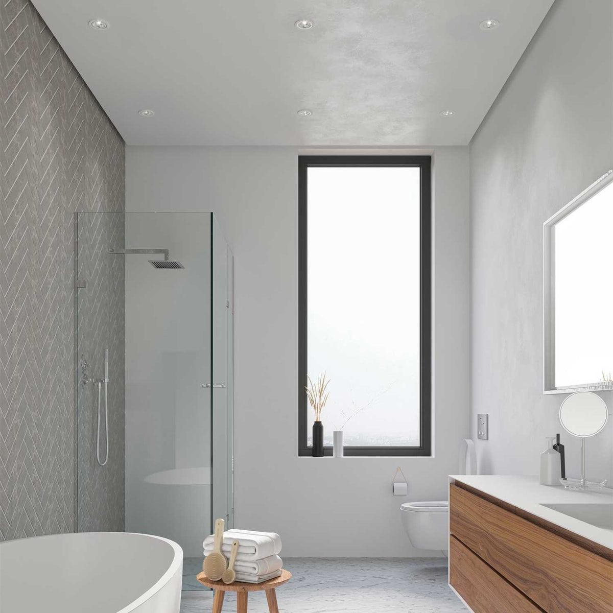 Alec 1-Kit - Spot encastré LED en plastique avec variation Moodmaker et anneau lumineux, IP44