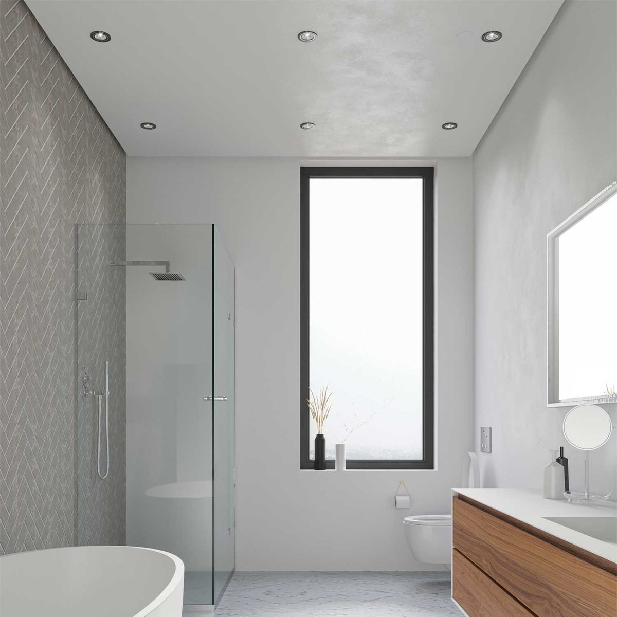 Alec 1-Kit - Spot encastré LED en plastique avec variation Moodmaker et anneau lumineux, IP44