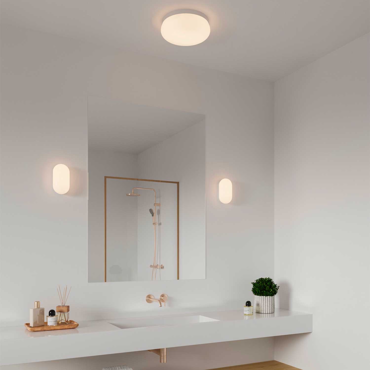 Foam - Plafonnier rond en PMMA moderne pour salle de bain