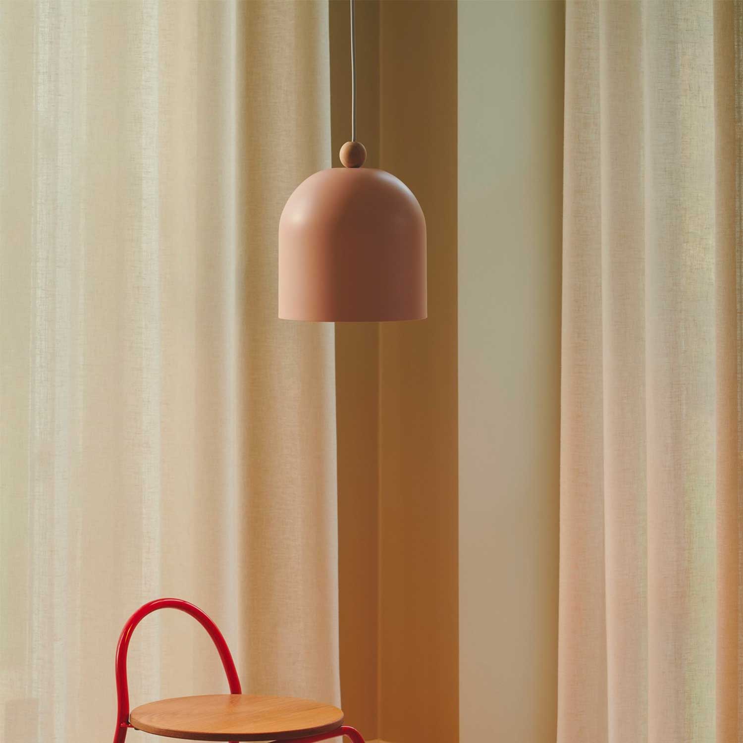 Gaston - Suspension scandinave en métal et bois coloré