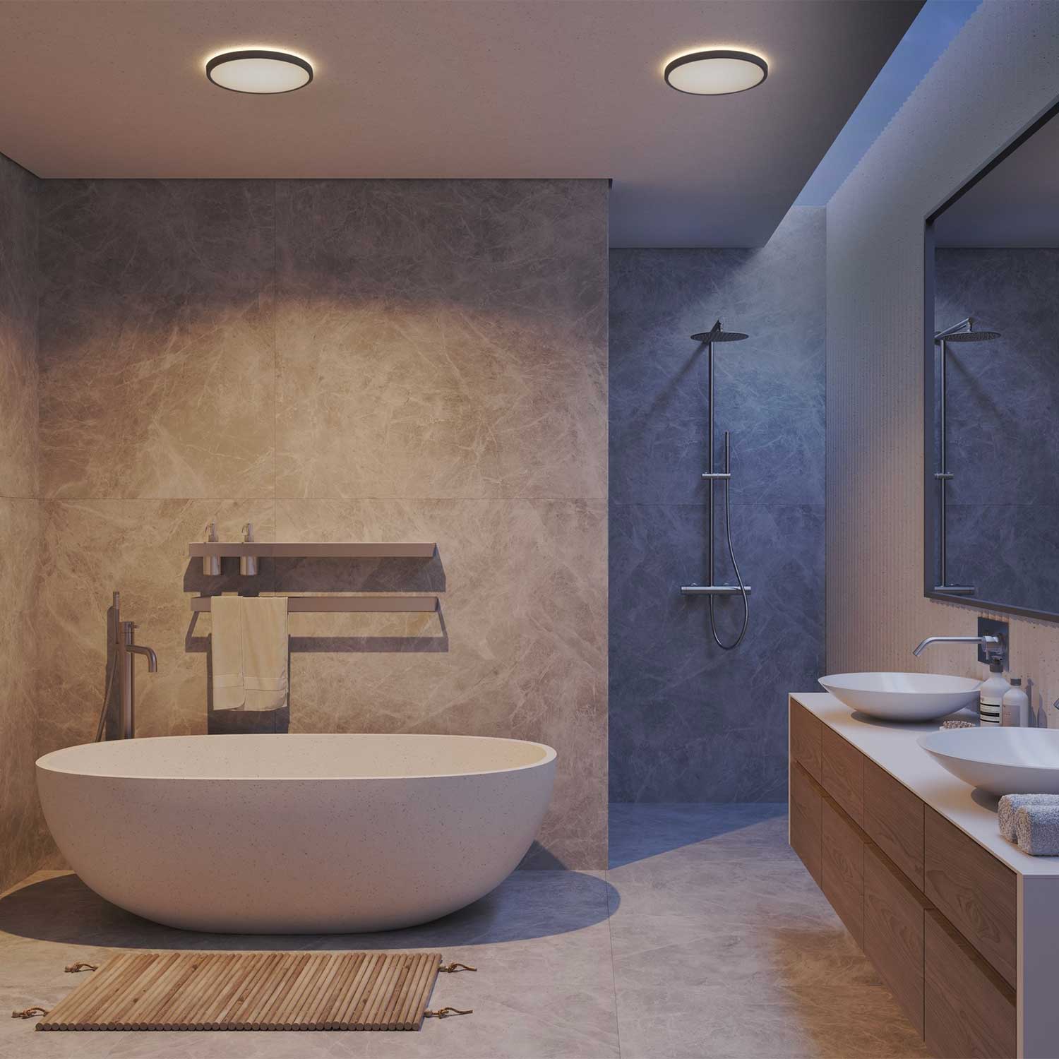 Oja - Plafonnier rond LED pour salle de bain moderne