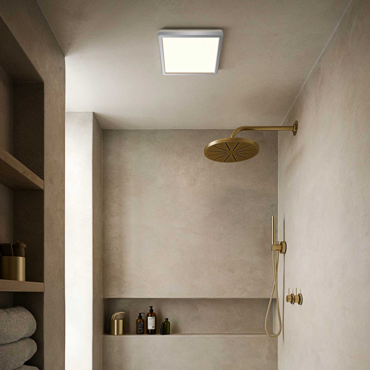 Oja - Plafonnier carré LED étanche pour salle de bain moderne
