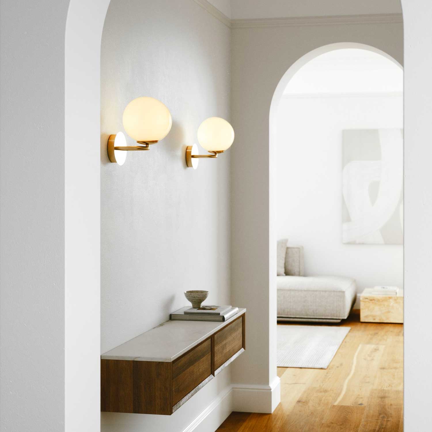 Shapes - Applique murale laiton et verre pour chambre design