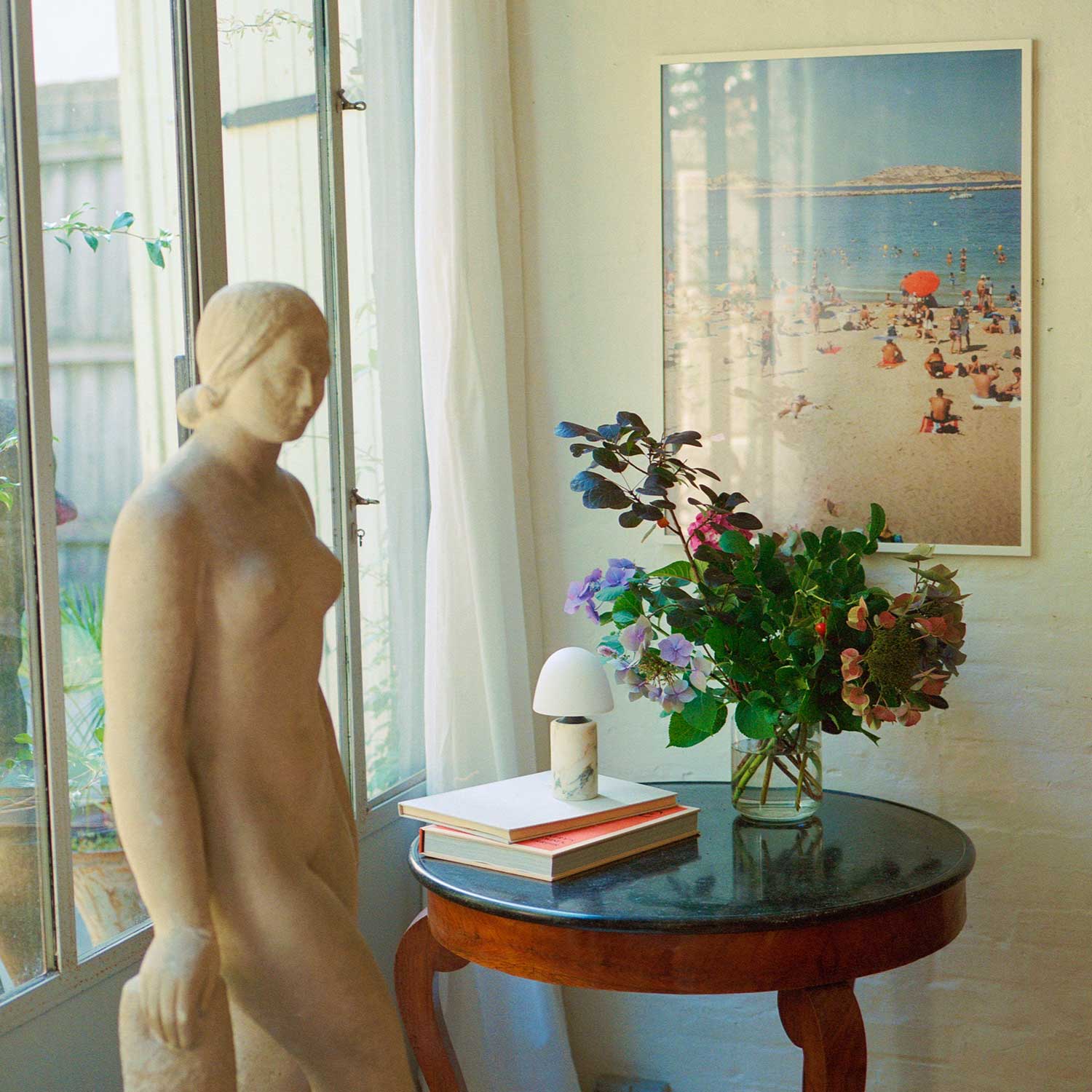 Fuse - Wireless design lamp in alabaster and brass