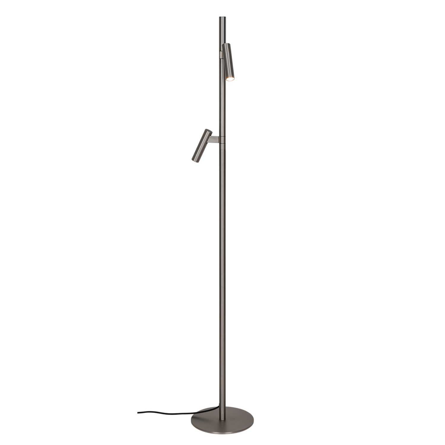 Makoto - Lampadaire en acier chrome satiné pour salon contemporain