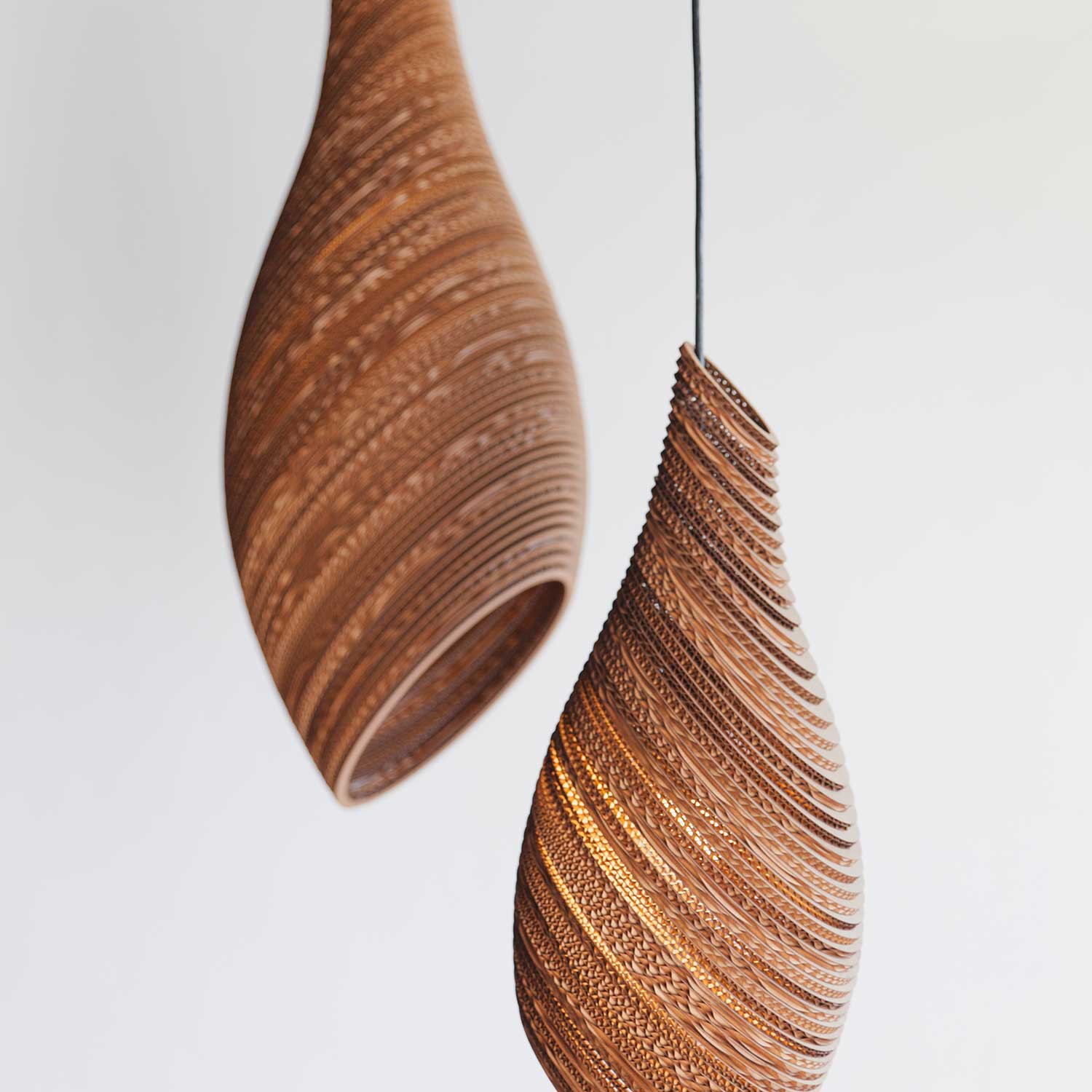 Scraplights Nest - Hanging cardboard lamp for modern bedroom