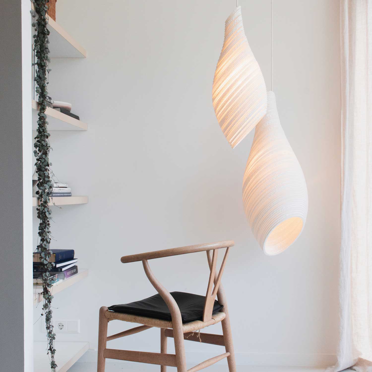 Scraplights Nest - Hanging cardboard lamp for modern bedroom