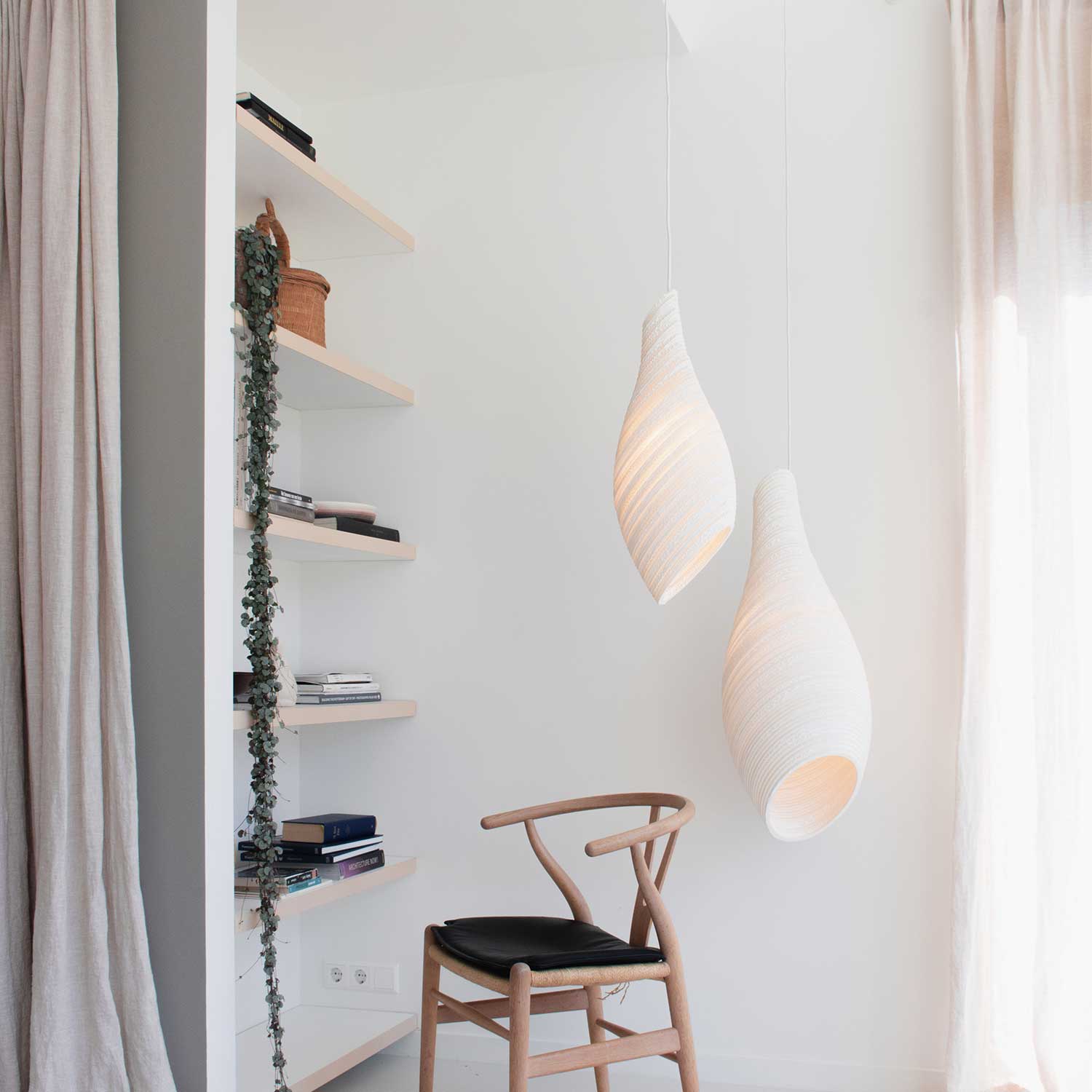 Scraplights Nest - Hanging cardboard lamp for modern bedroom