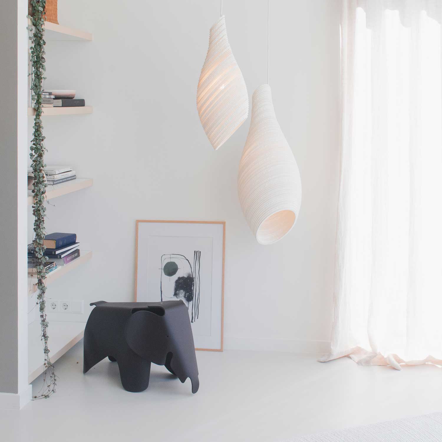 Scraplights Nest - Lámpara colgante de cartón para habitación moderna