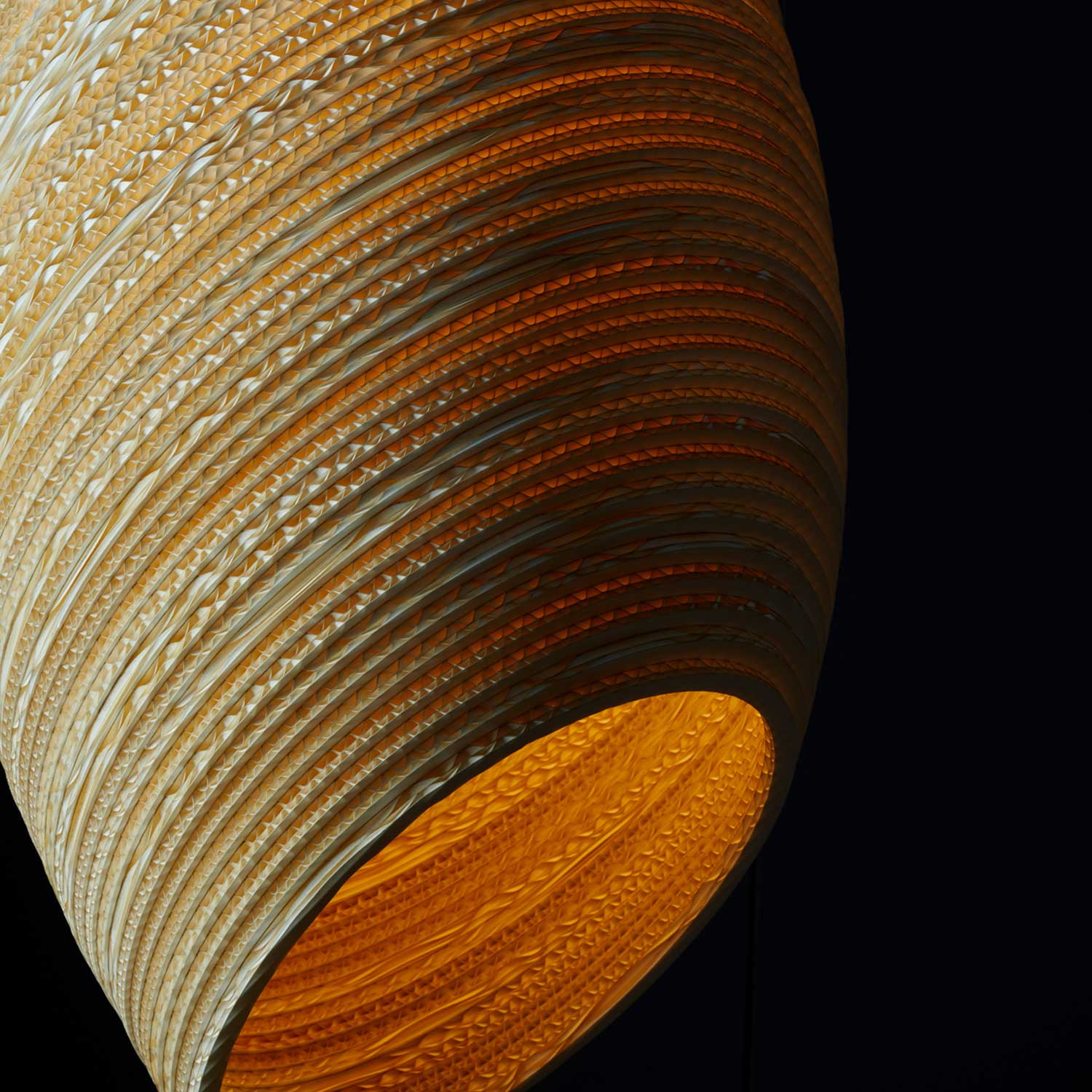 Scraplights Nest - Hanging cardboard lamp for modern bedroom