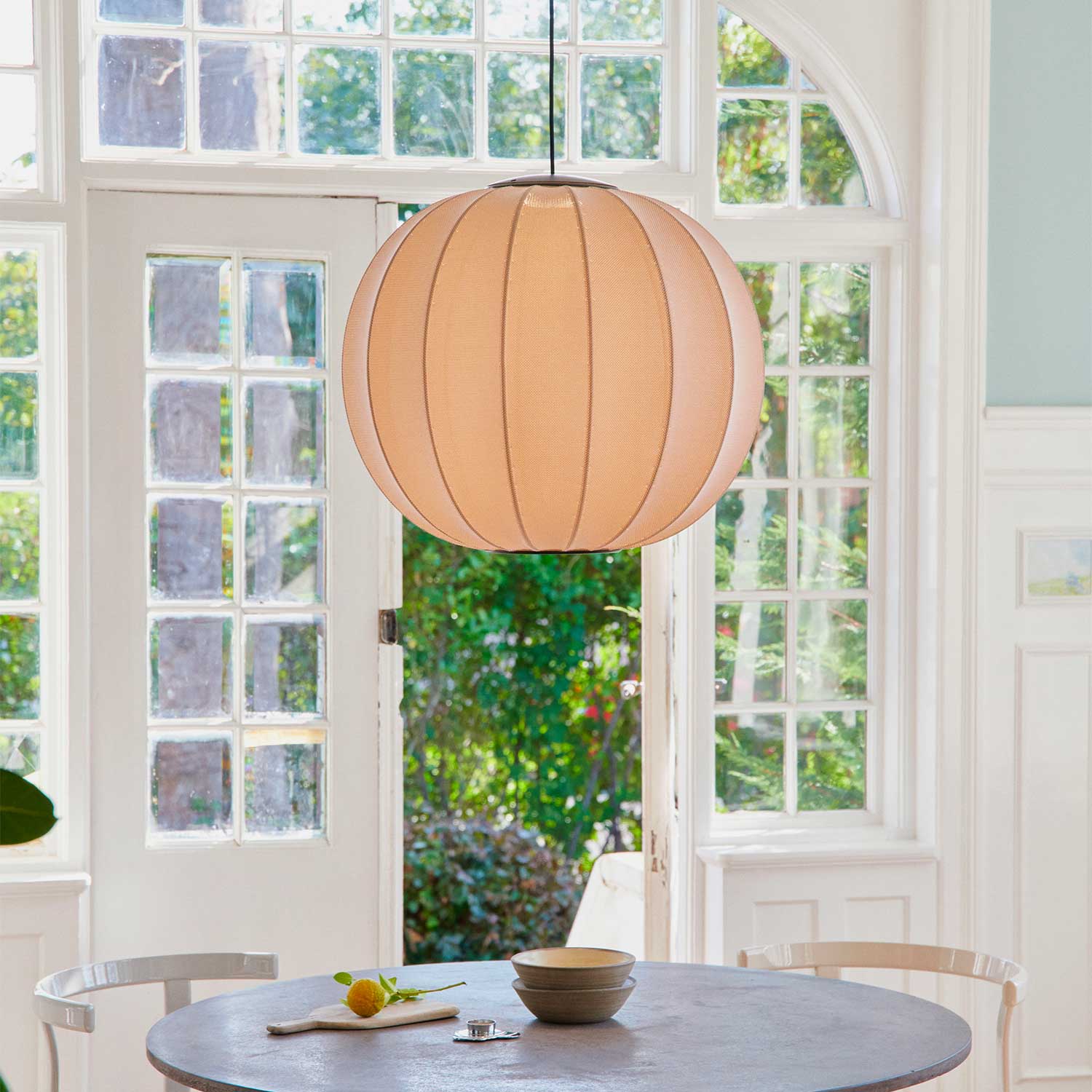Knit-Wit LED Round - Подвесной светильник LED из ткани в форме шара в стиле японский минимализм