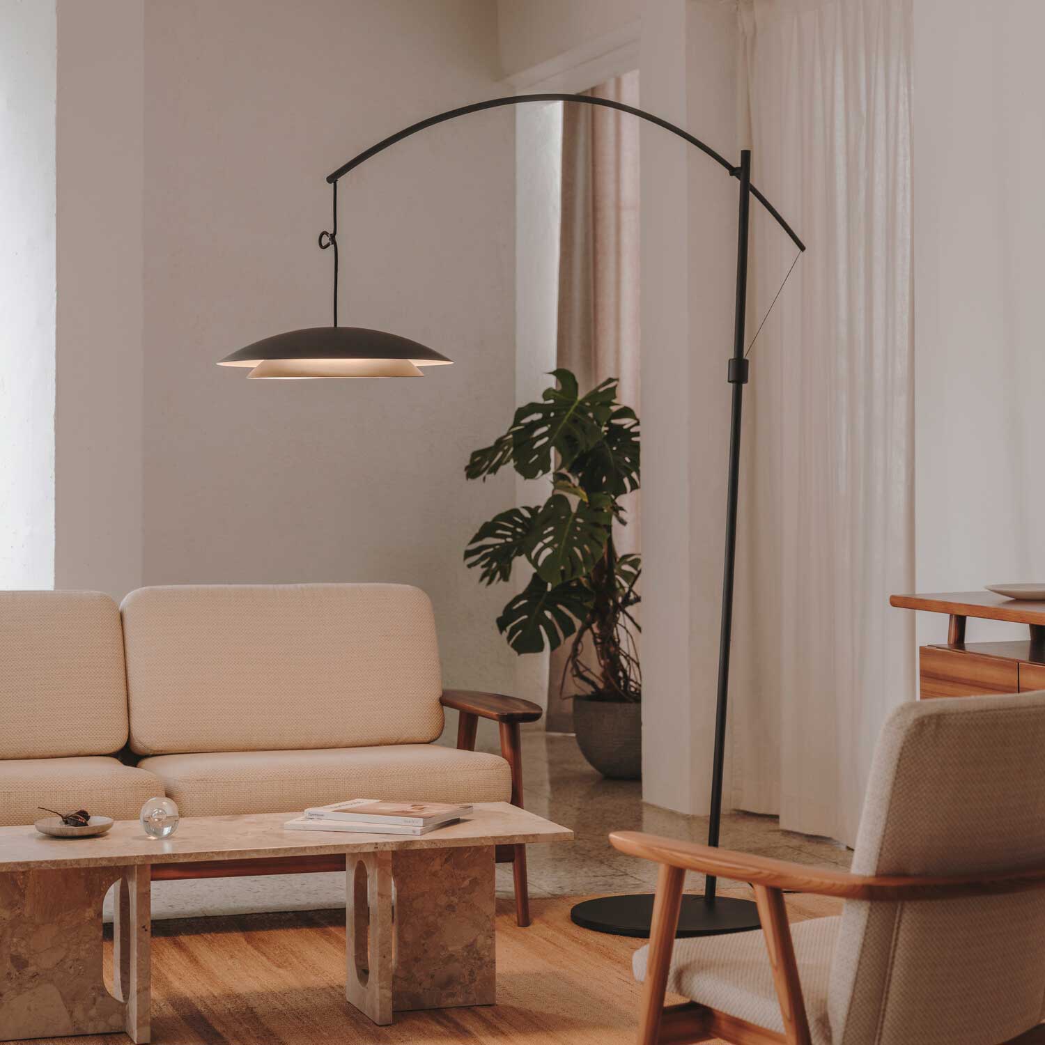 Noway - XXL LED arc floor lamp for modern living room