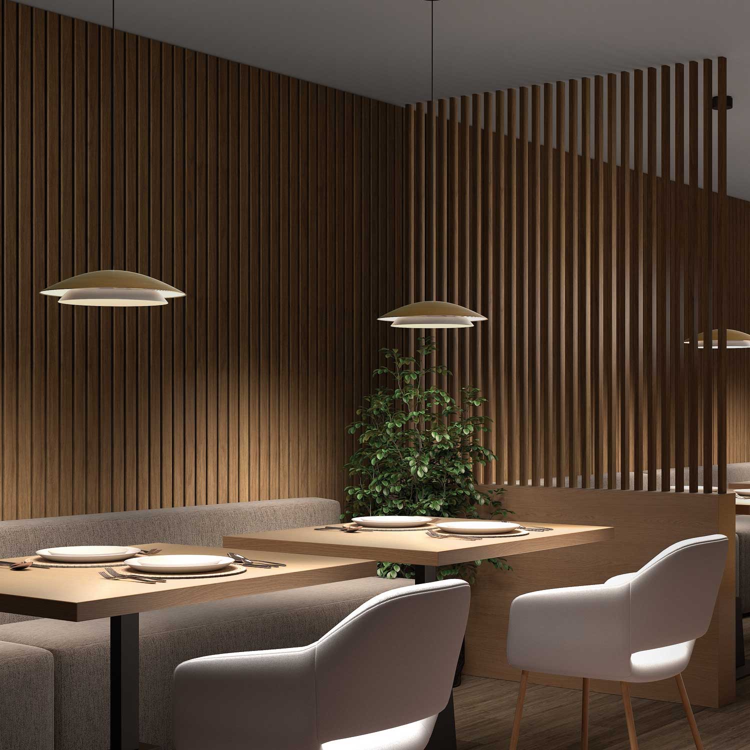 Noway - Suspension en métal doré ou noir design pour cuisine