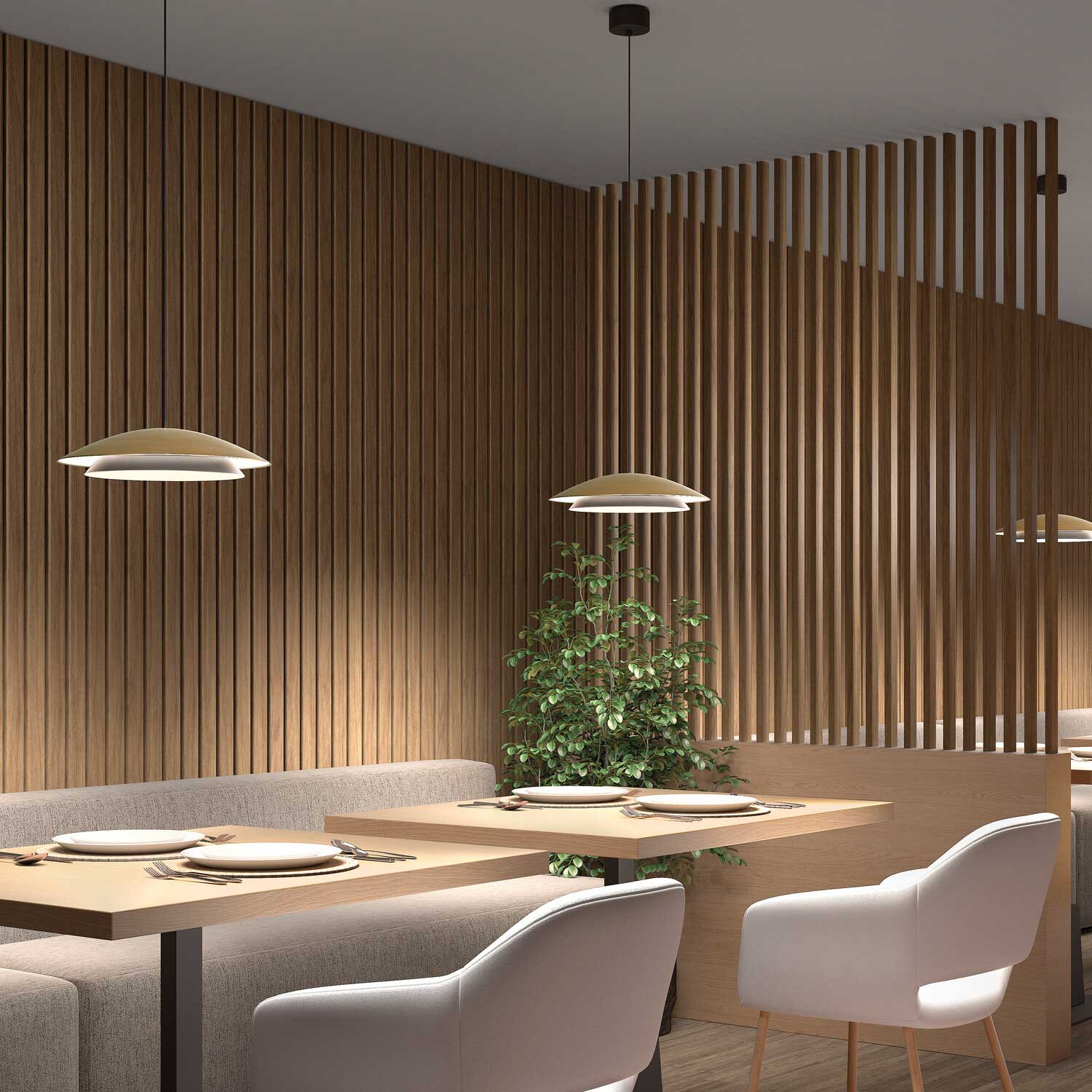 Noway - Suspension in golden or black metal design for kitchen