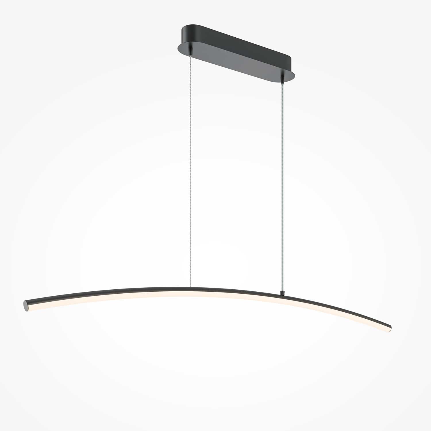 Curve - Black steel LED suspension for modern dining room