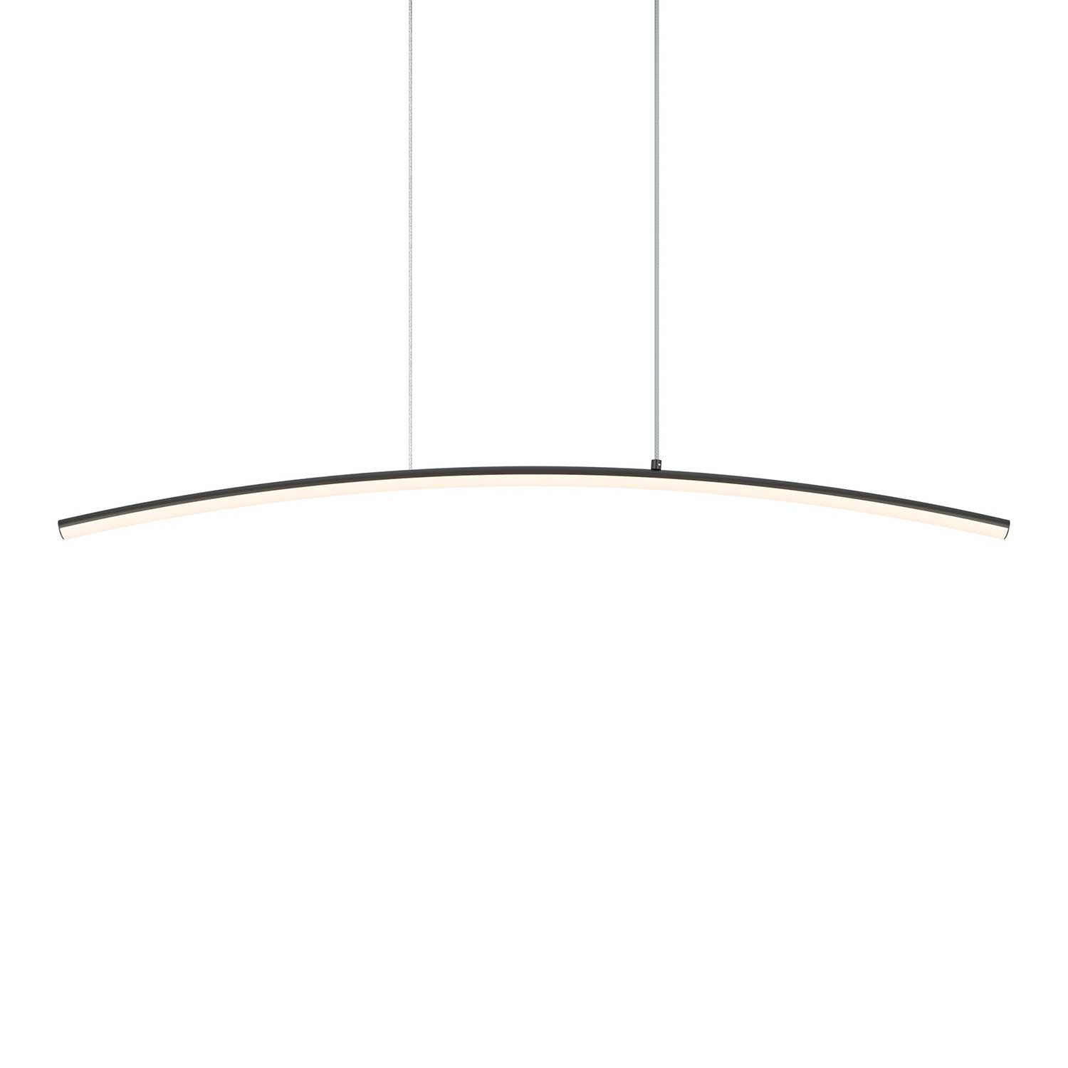 Curve - Black steel LED suspension for modern dining room