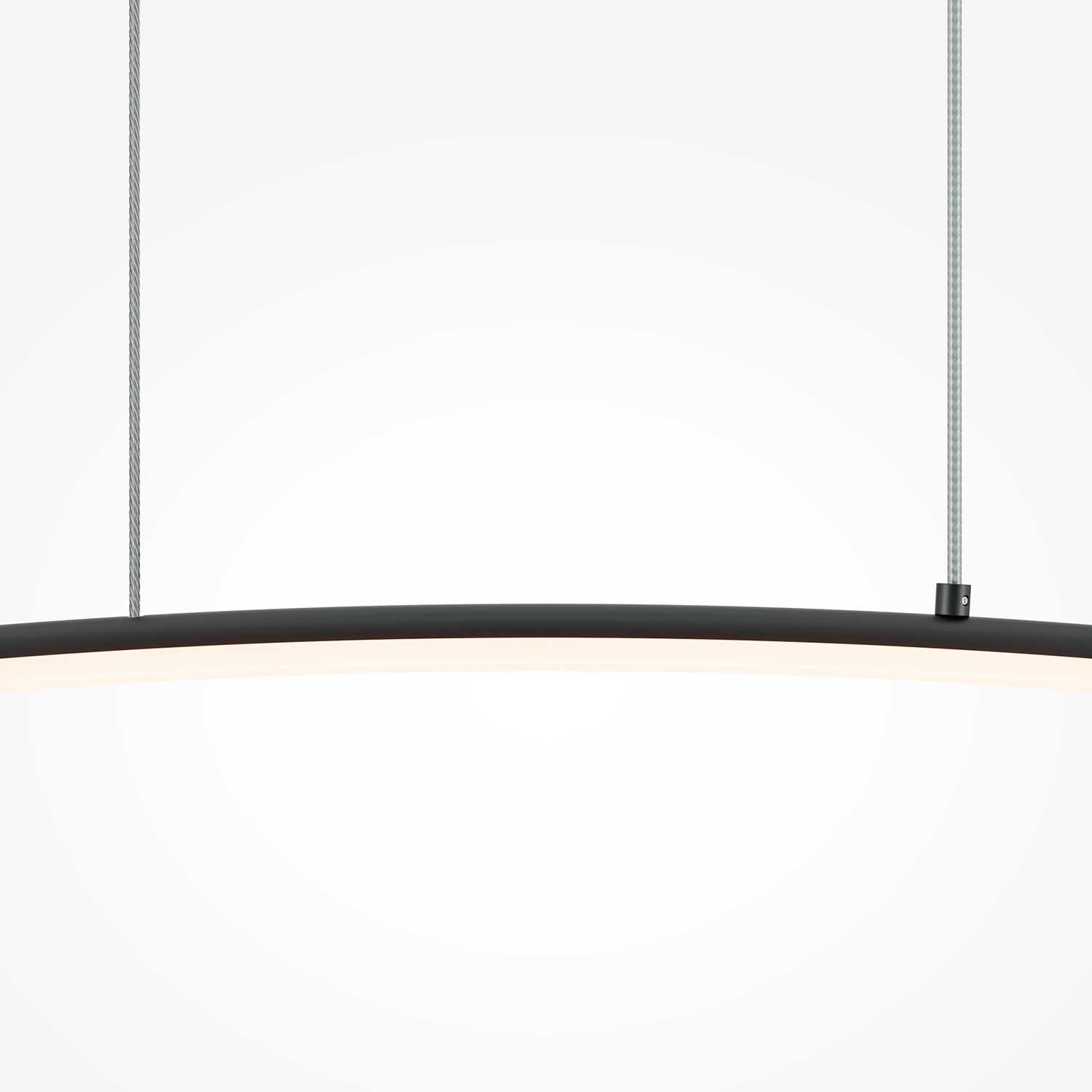 Curve - Black steel LED suspension for modern dining room