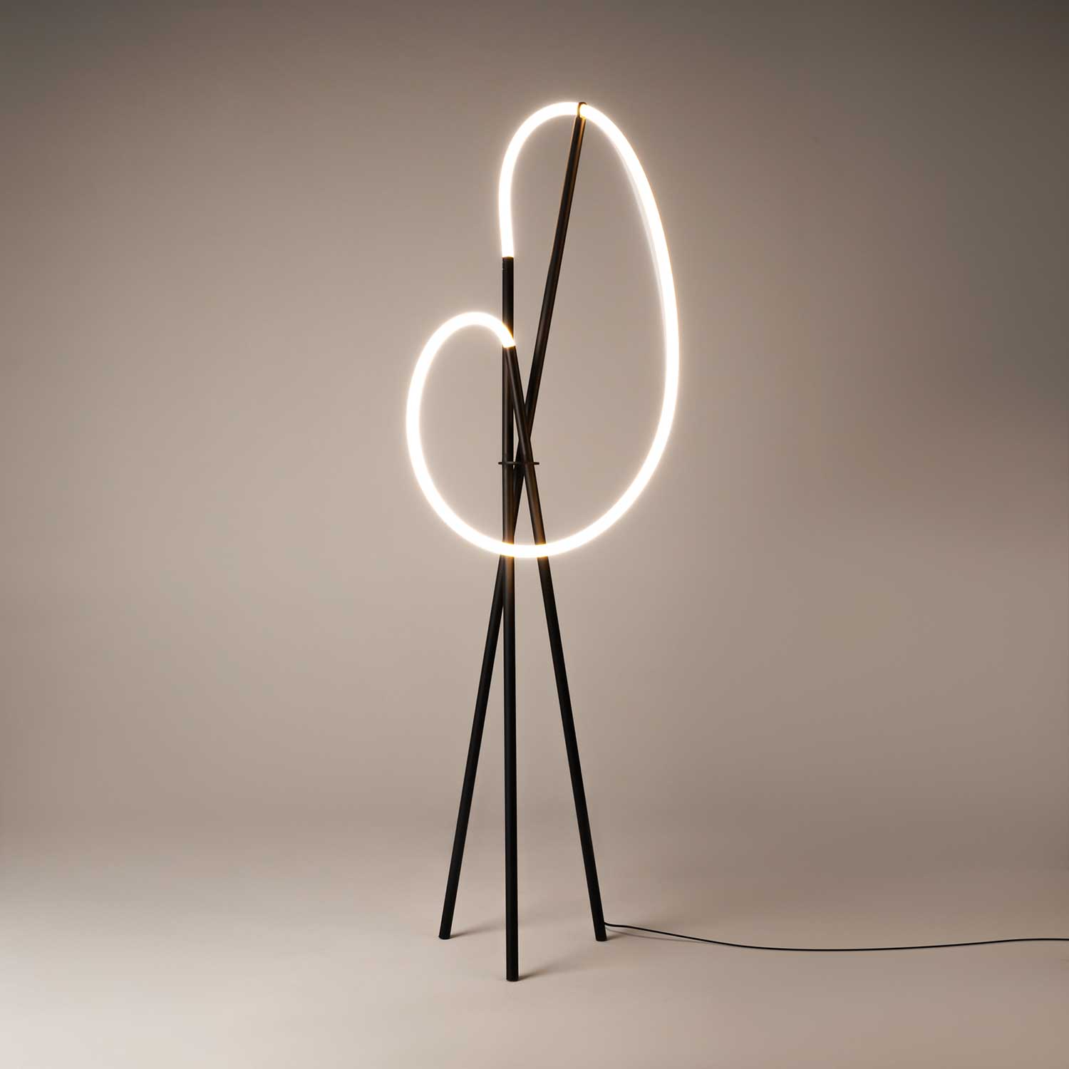 Gancio - Lampada da terra tubo LED flessibile design moderno