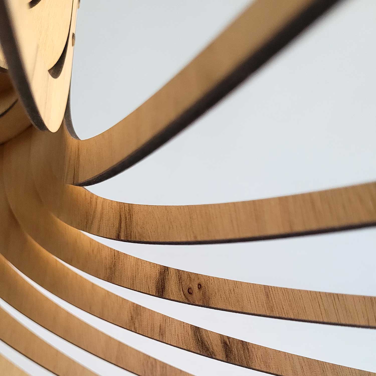 Rotond - Large circular pendant light in natural handmade wood