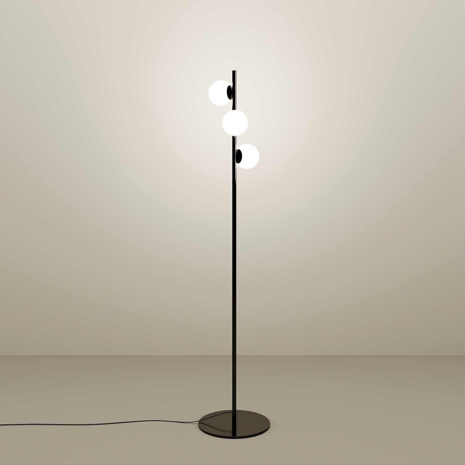Perlina - LED floor lamp with glass spheres, stylish for bedroom