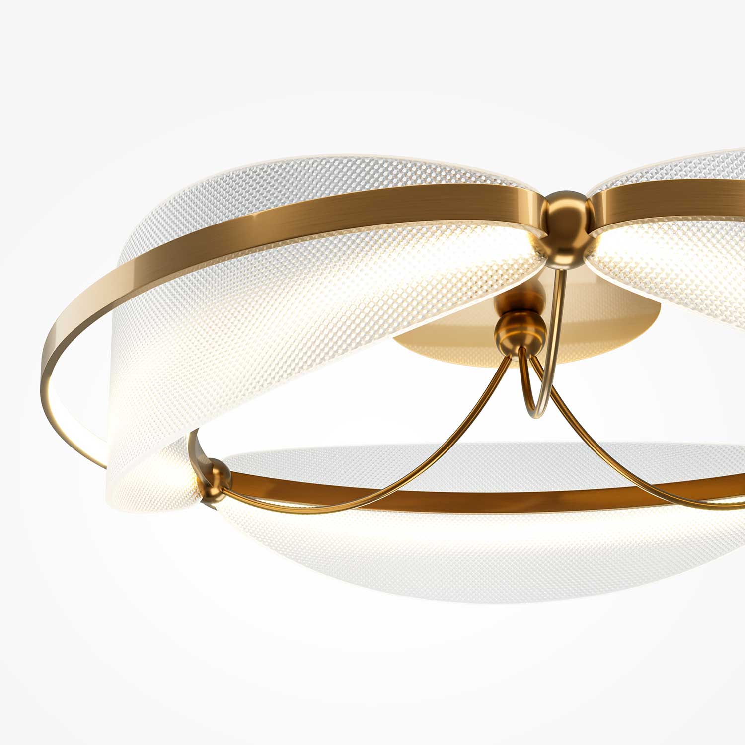 Breeze - Glass and brass ceiling light for chic bedroom
