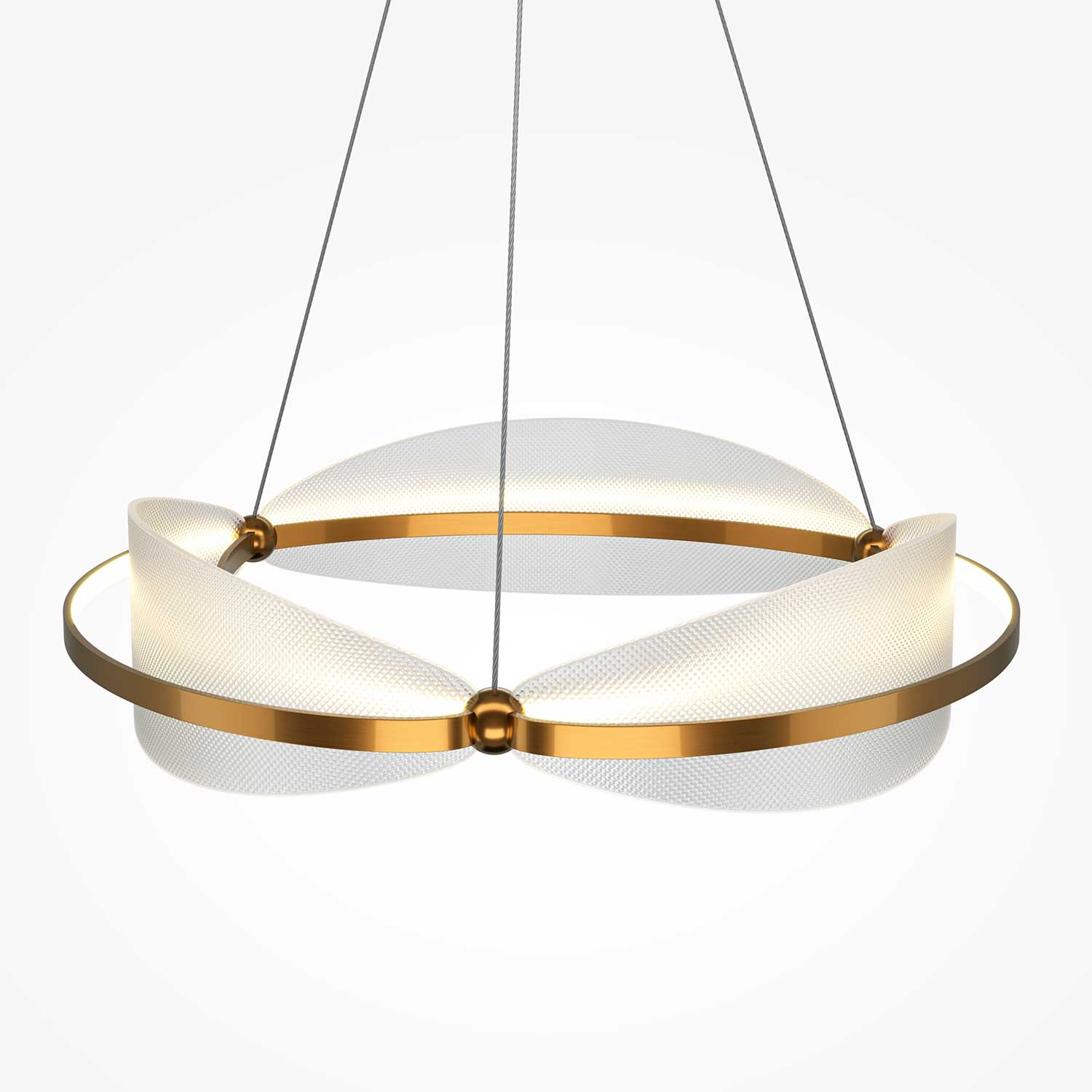 Breeze - Round golden LED chandelier for vintage dining room